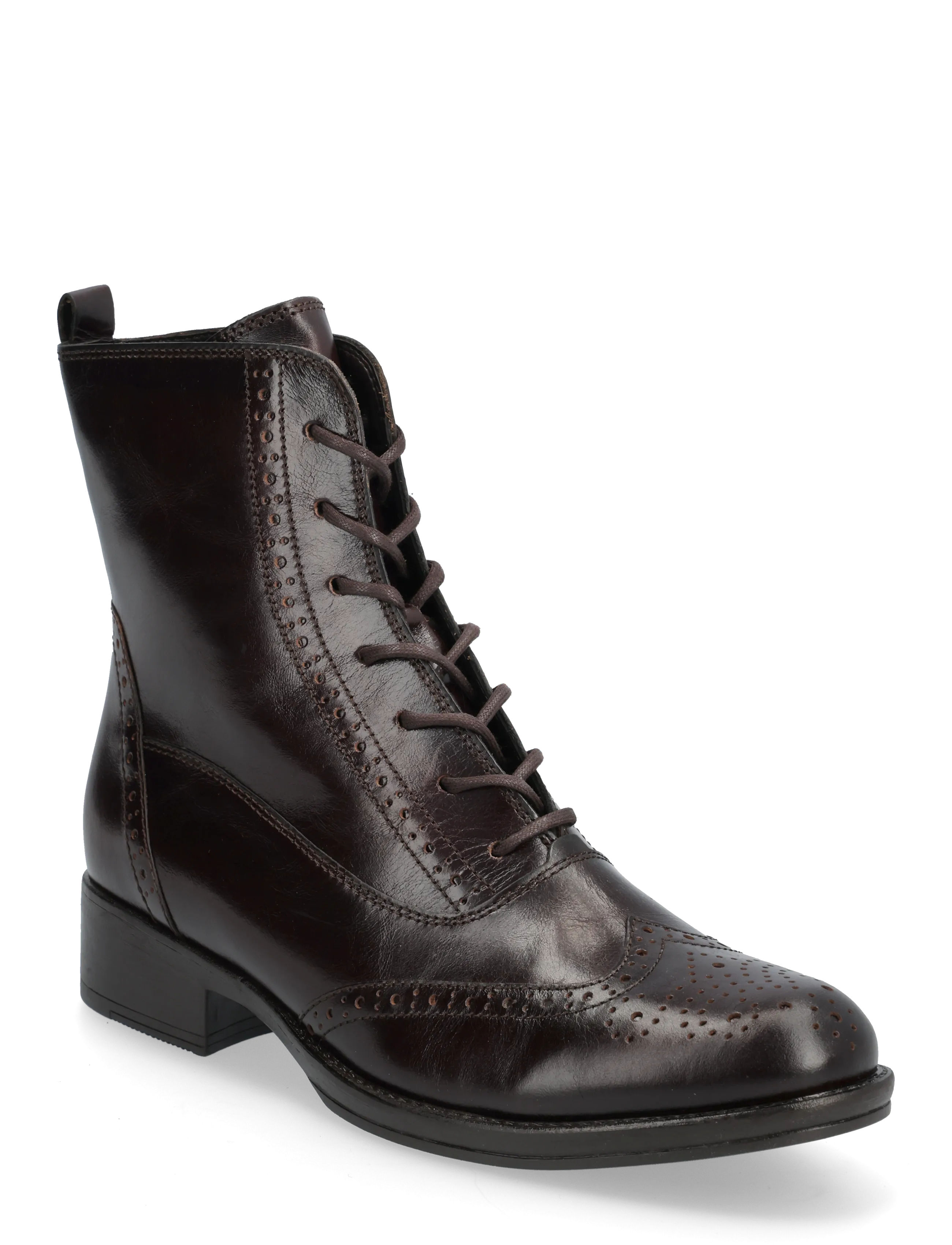 Laced ankle boot - BROWN