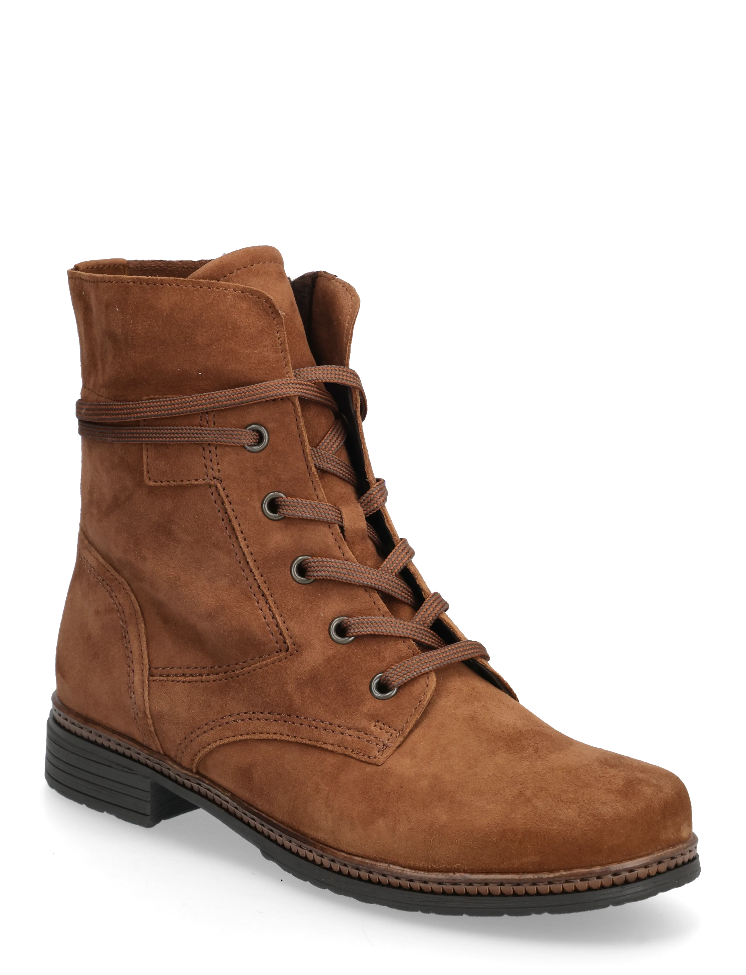 Laced ankle boot - COGNAC