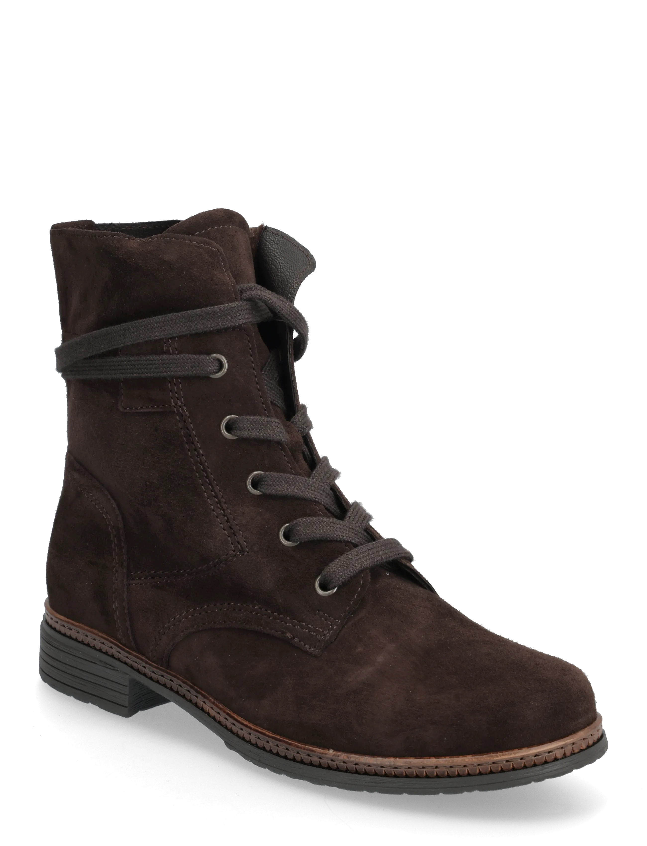 Laced ankle boot - DARK BROWN
