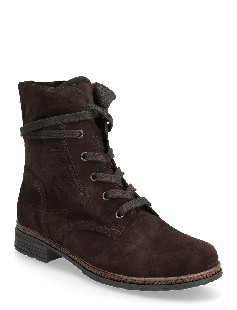 Gabor - Laced ankle boot - flache stiefeletten - dark brown - 0