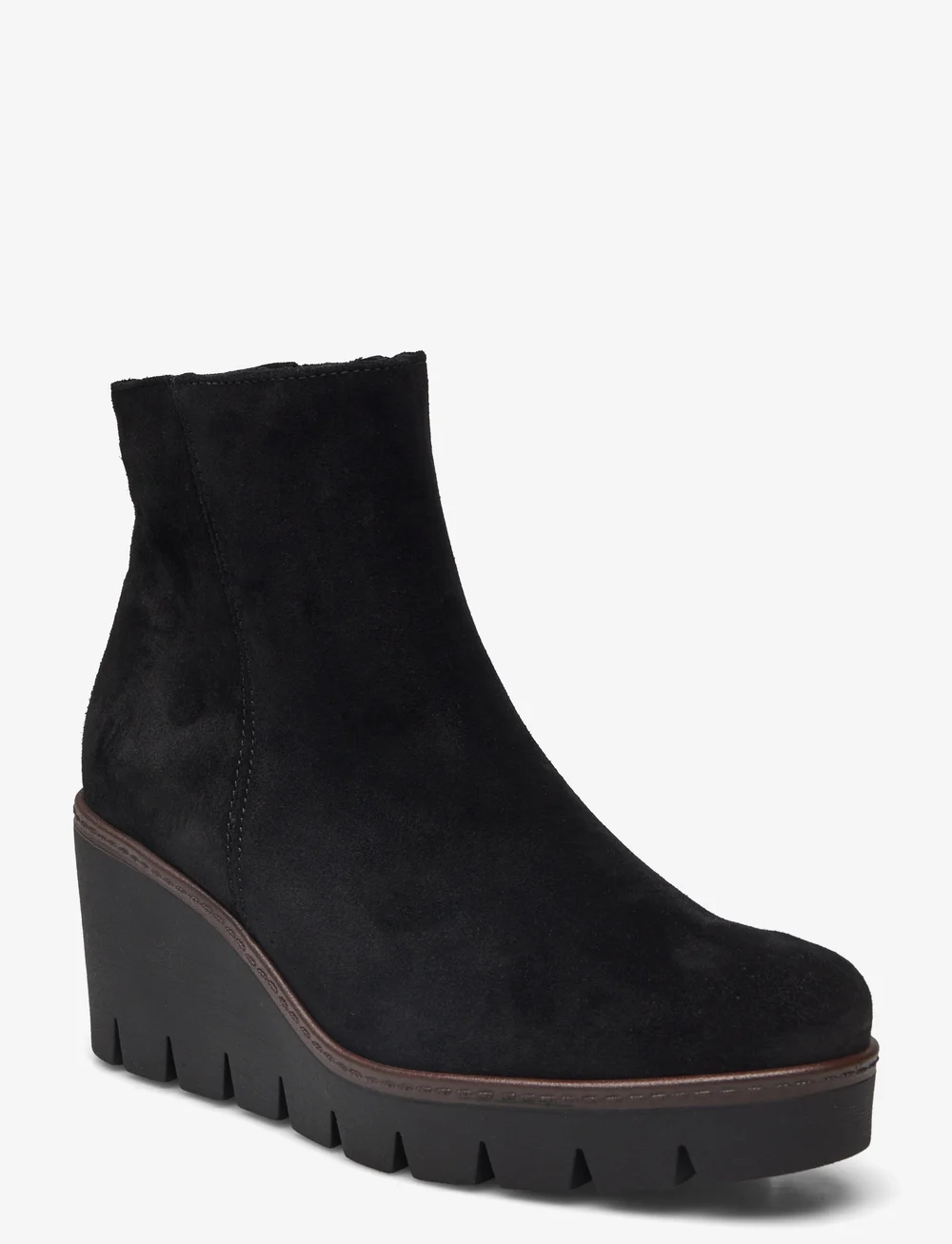 Black suede wedges ankle boots shop