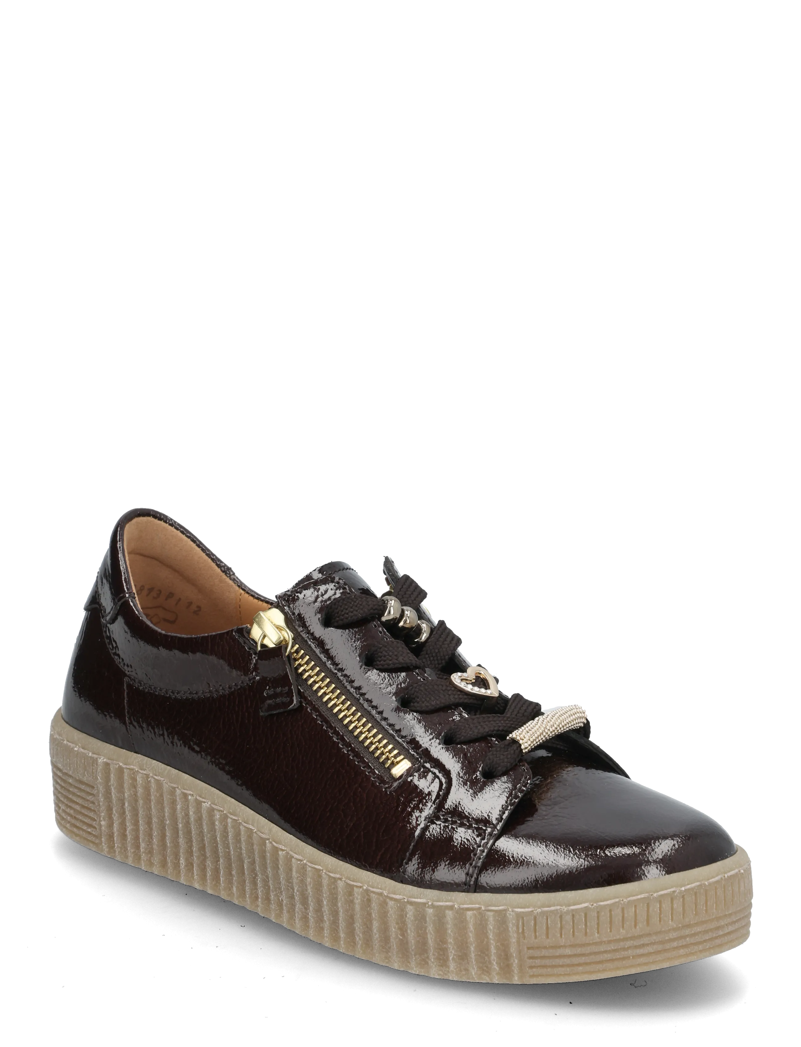 Gabor Sneaker, Kvinder, Lak Creeper Sneaker, Brun, Str: 37.5