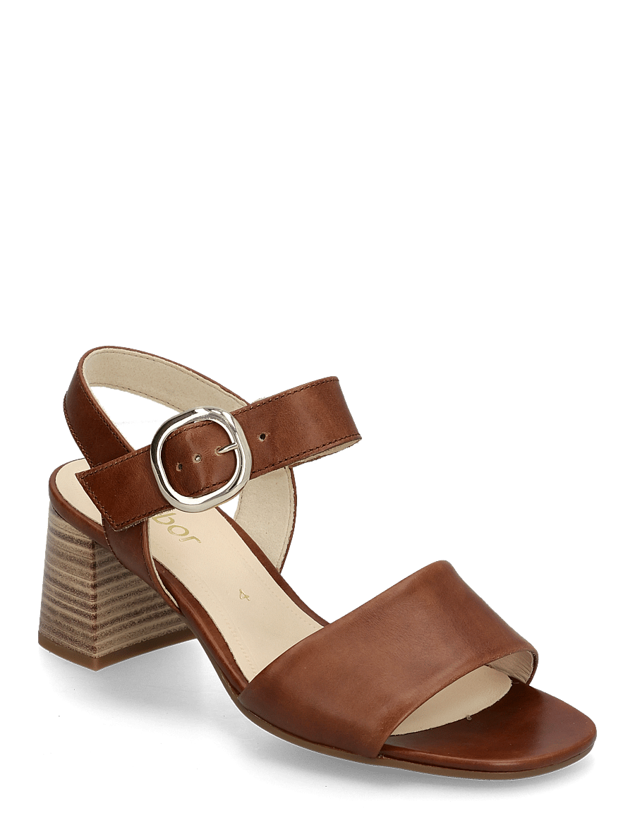 Gabor - Ankle-strap sandal - flache sandalen - cognac - 0