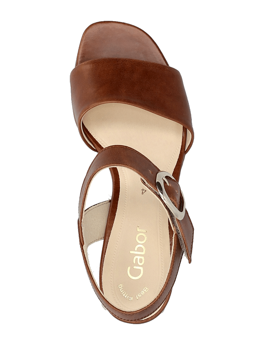 Gabor - Ankle-strap sandal - flache sandalen - cognac - 3