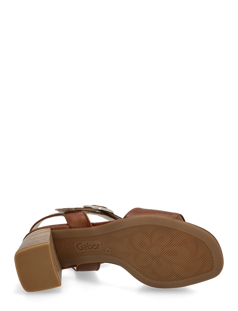 Gabor - Ankle-strap sandal - flache sandalen - cognac - 4