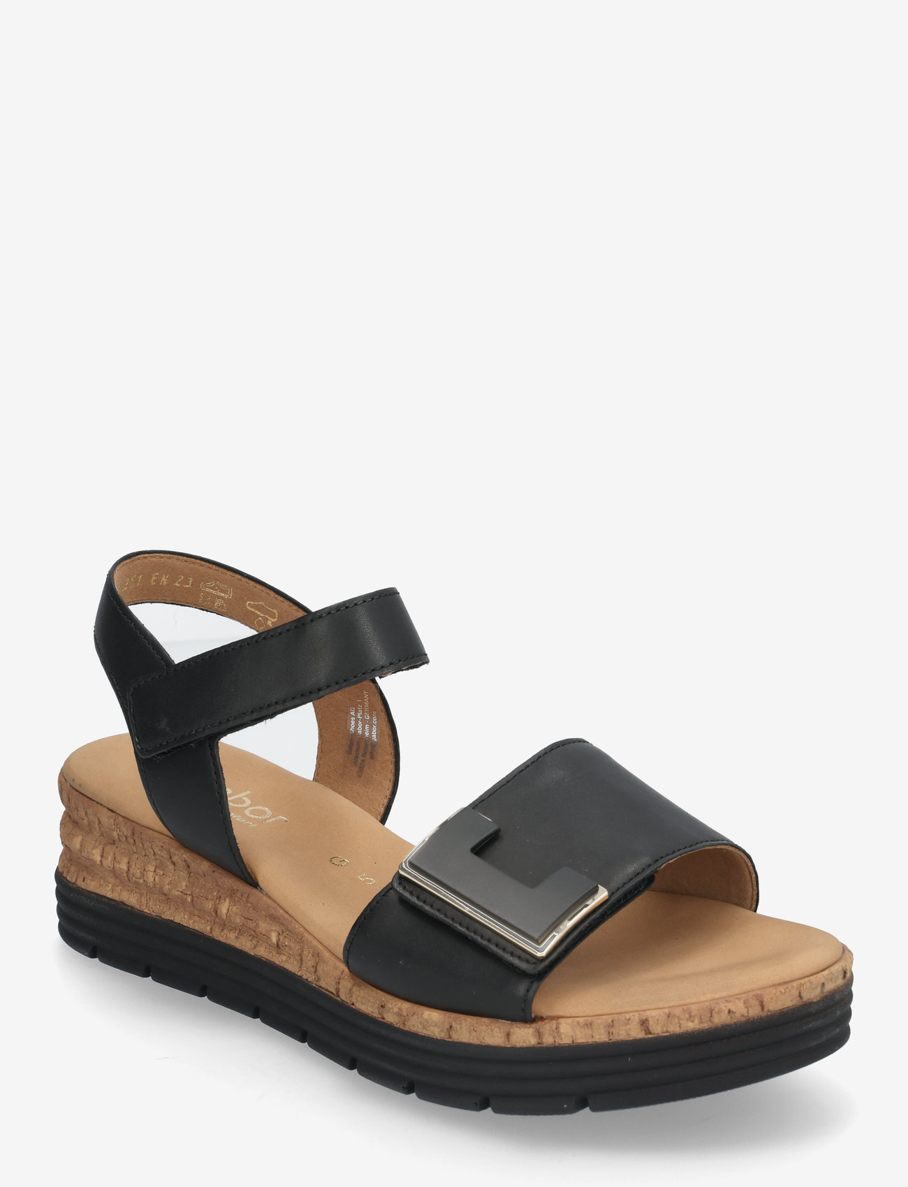 Gabor - Wedge sandal - flache sandalen - black - 0