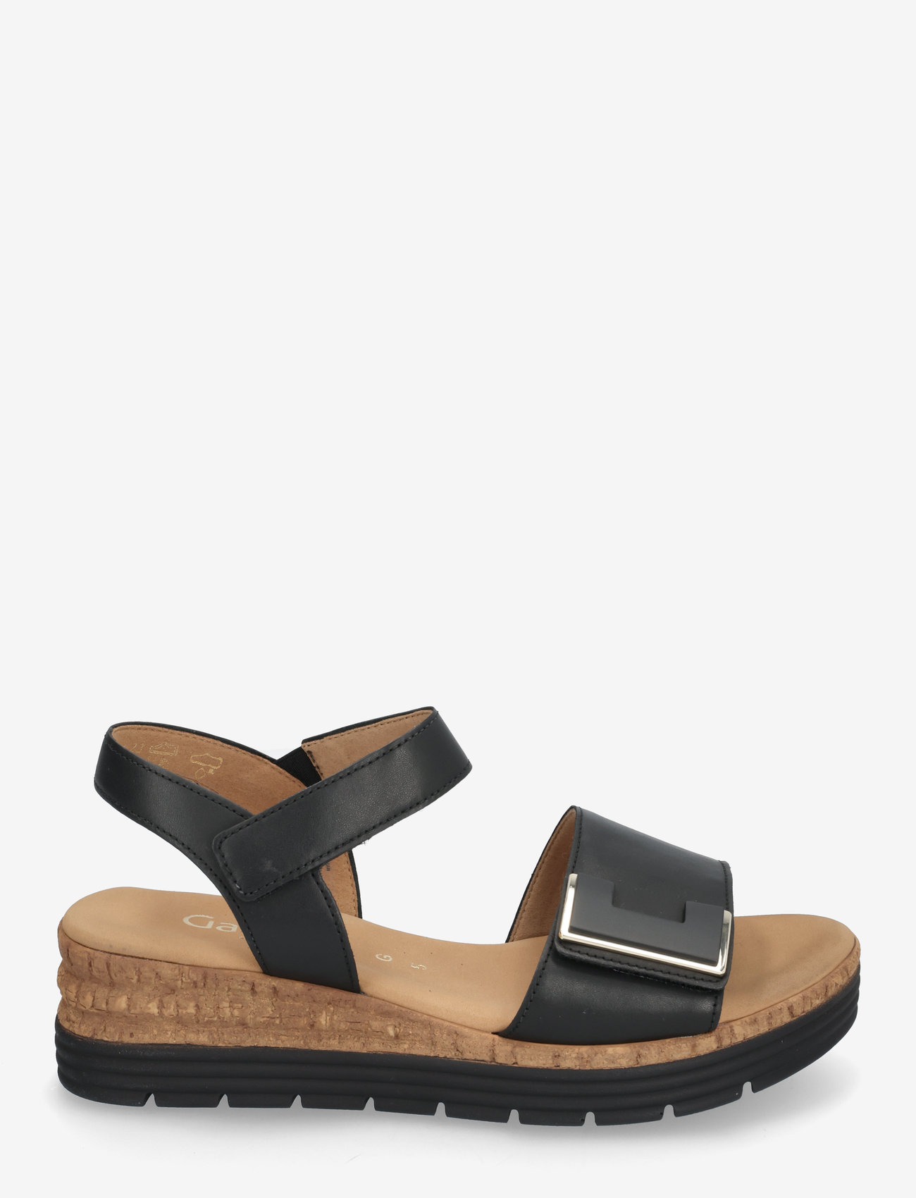 Gabor - Wedge sandal - flache sandalen - black - 1