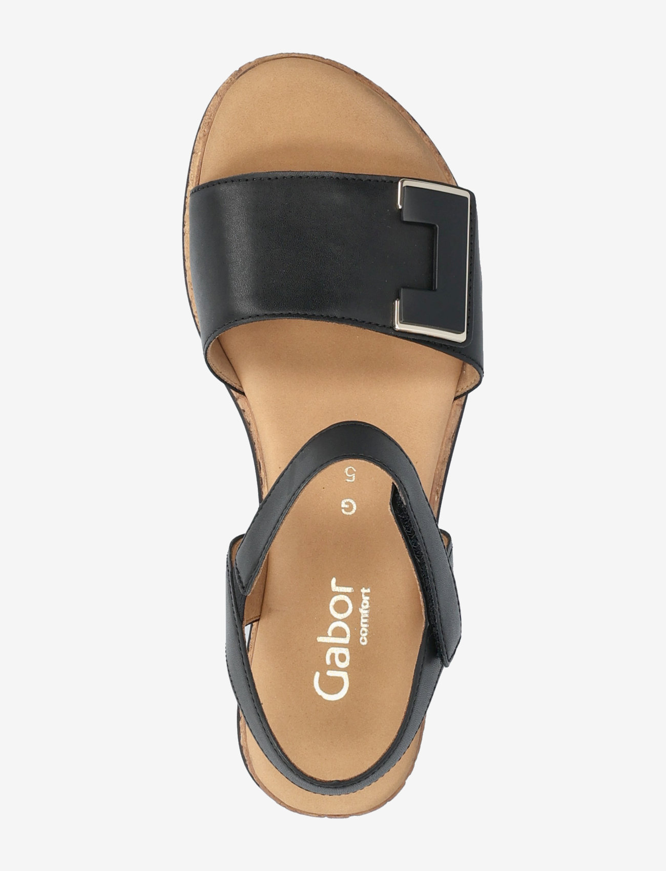 Gabor - Wedge sandal - flache sandalen - black - 3