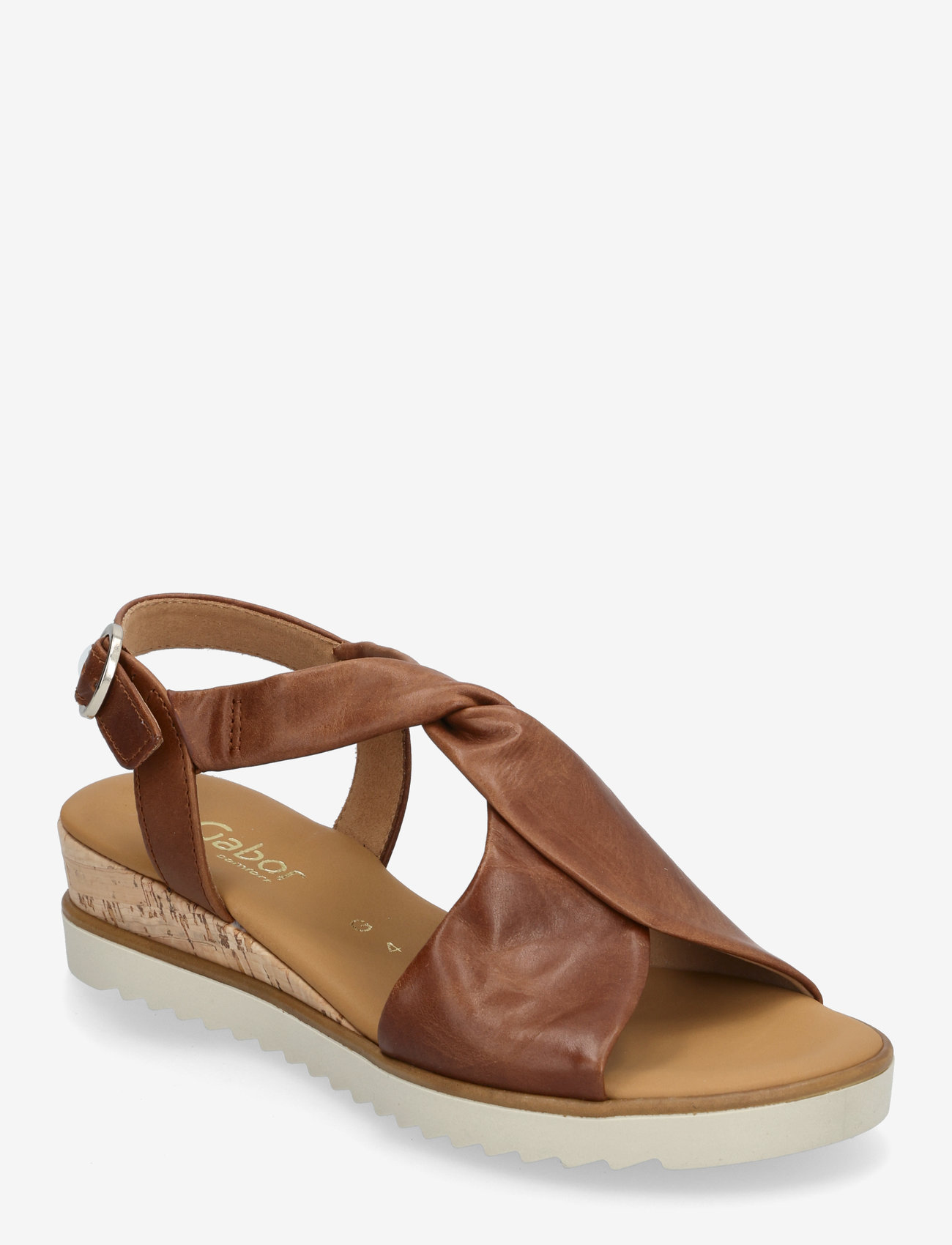 Gabor - Wedge sandal - flache sandalen - cognac - 0