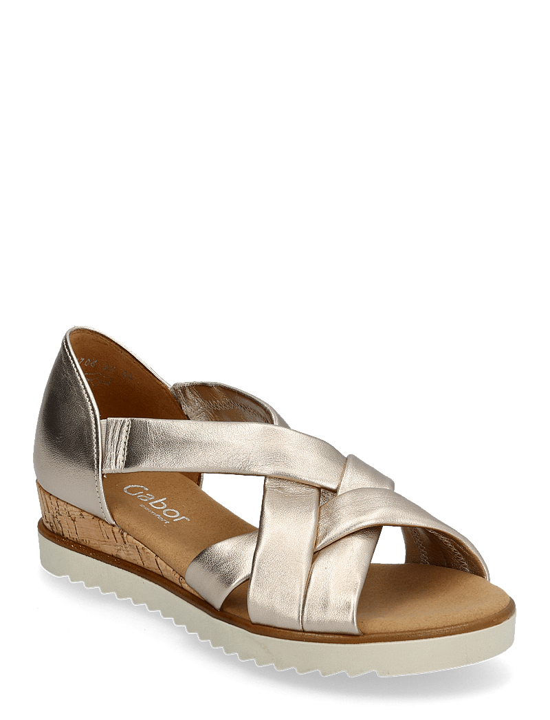 Gabor - Wedge sandal - lahtised kontsakingad - soft gold - 0