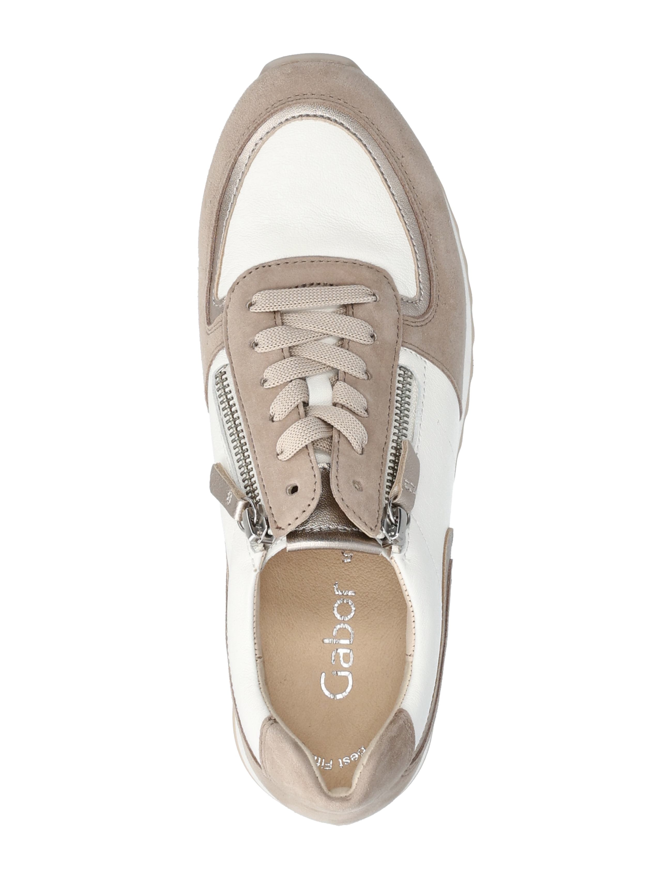 Gabor - Sneaker - taupe, cream, soft gold - 3