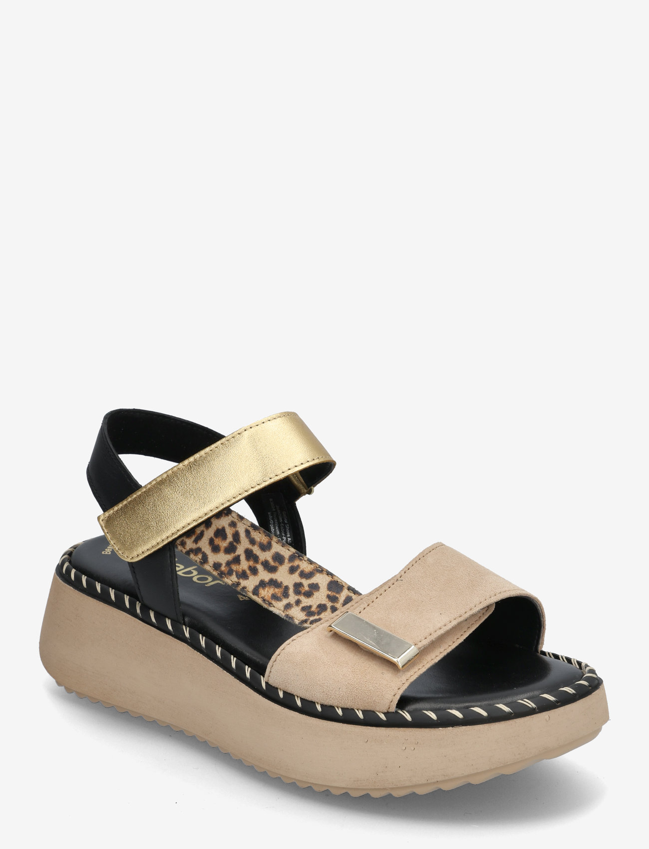 Gabor - Sandal - flade sandaler - sand, leopard, black - 0