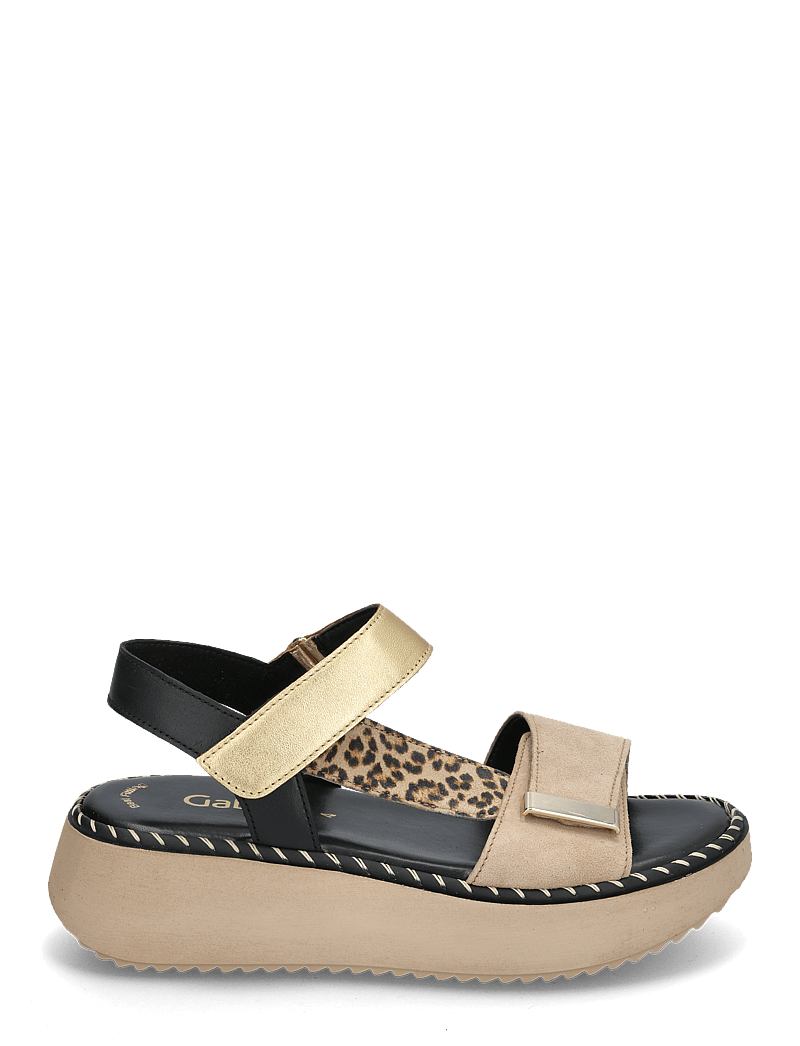 Gabor - Sandal - platta sandaler - sand, leopard, black - 1