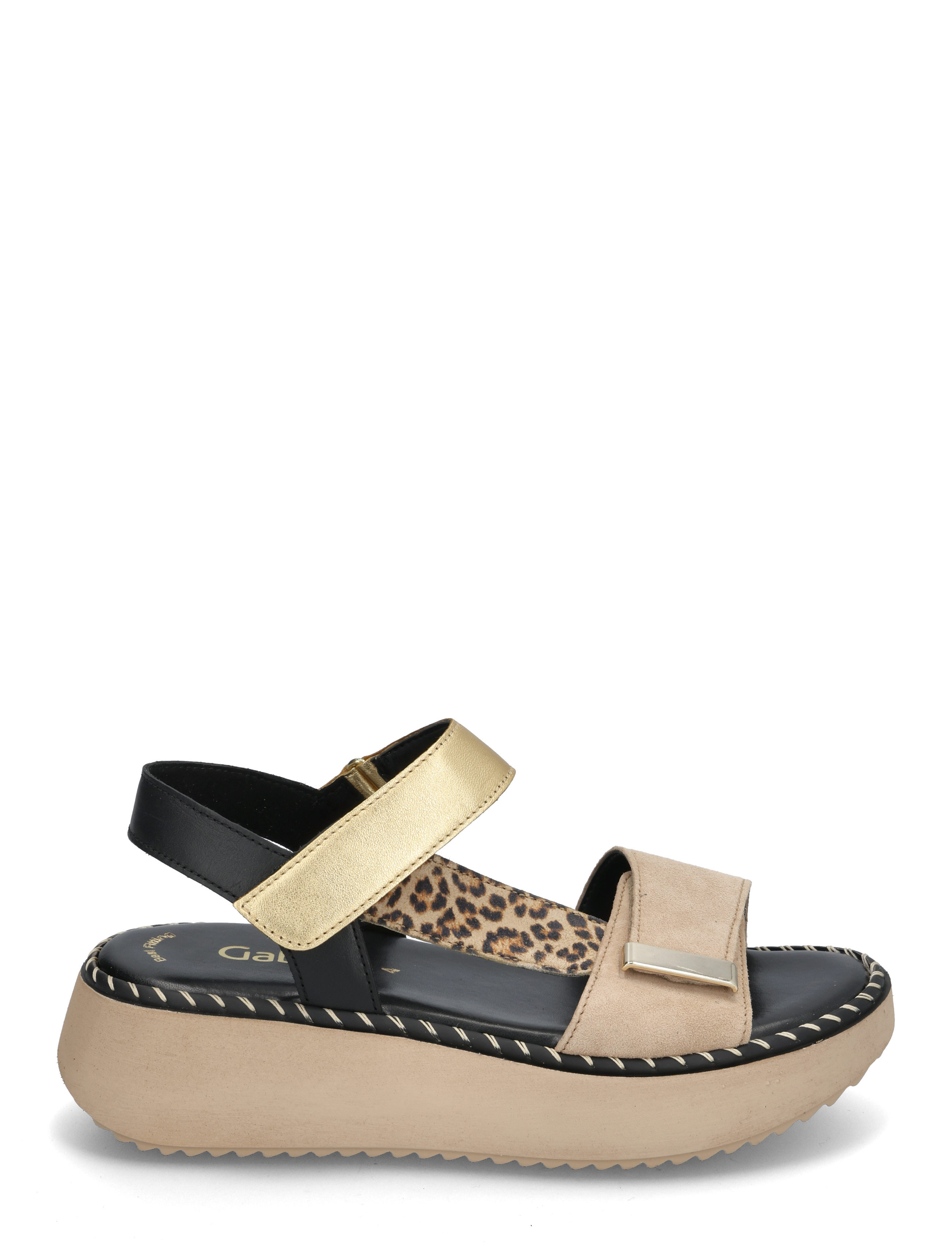 Gabor - Sandal - platta sandaler - sand, leopard, black - 1