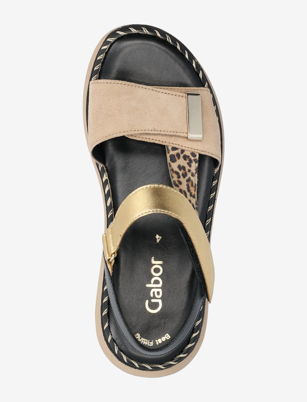 Gabor - Sandal - flade sandaler - sand, leopard, black - 3