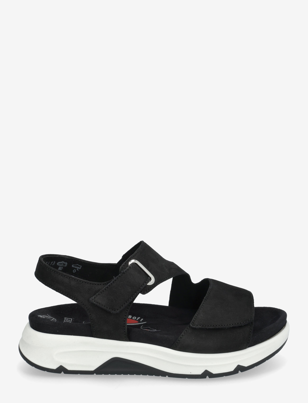 Gabor - rollingsoft sandal - flat sandals - black - 1