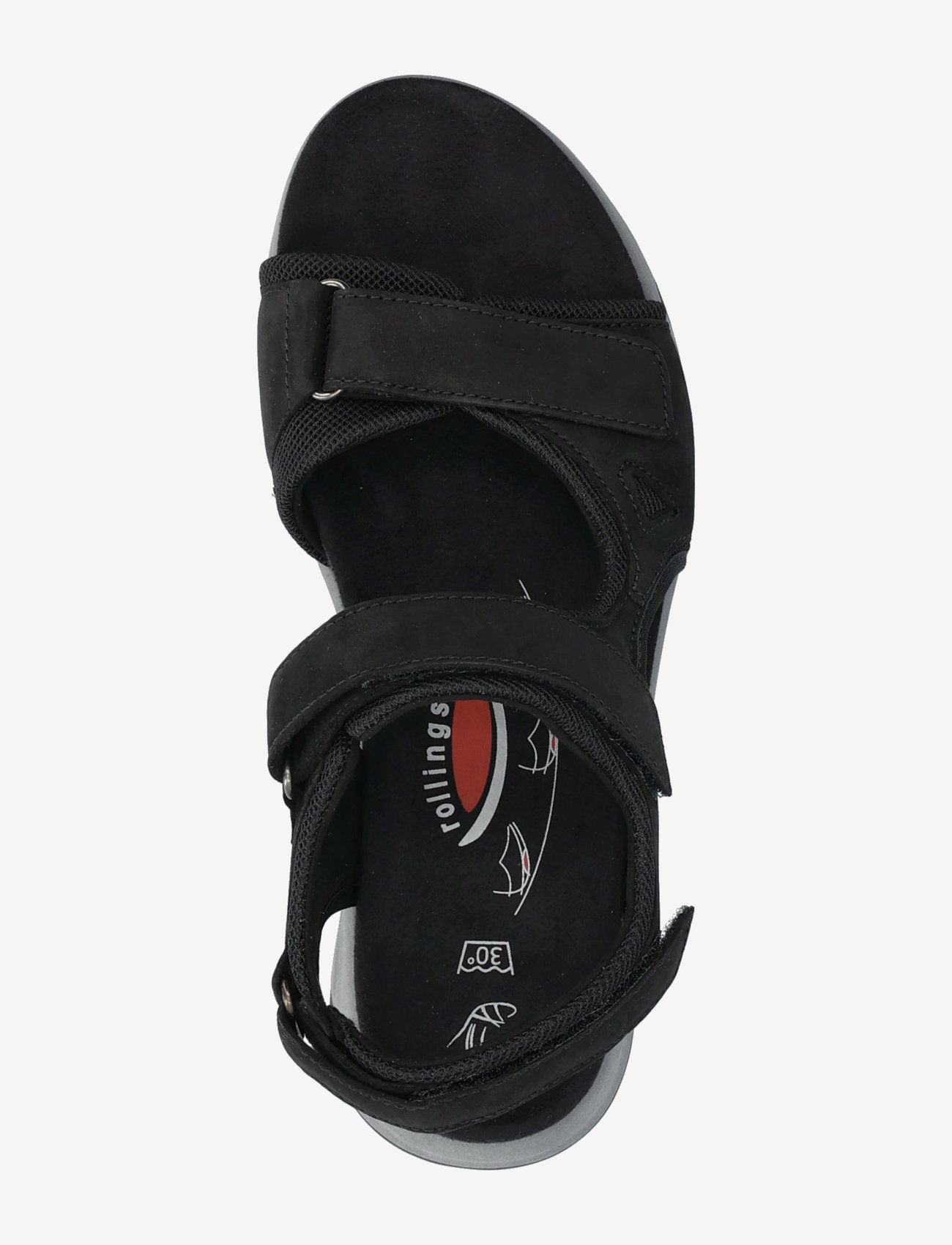 Gabor - rollingsoft sandal - flat sandals - black - 3