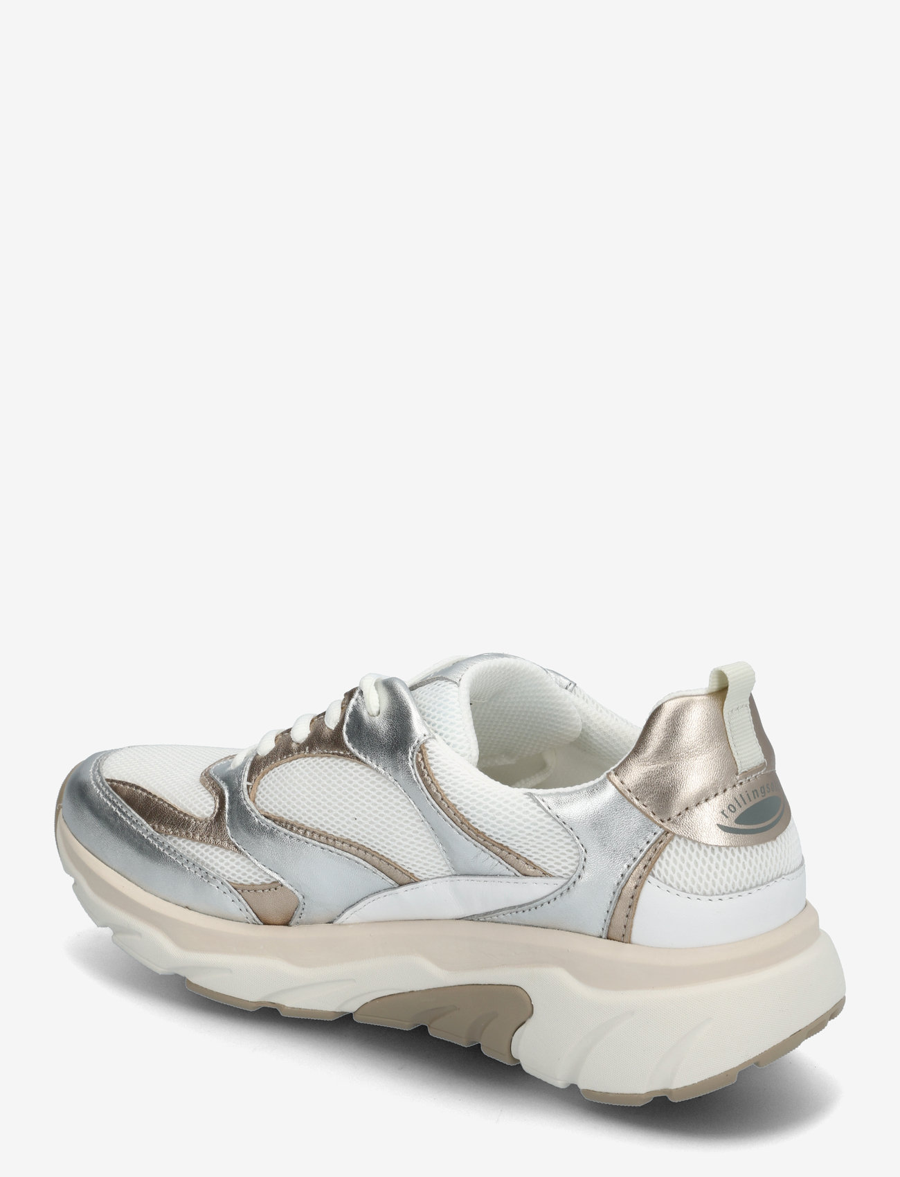 Gabor - rollingsoft sneaker - low top sneakers - white, silver, gold - 2