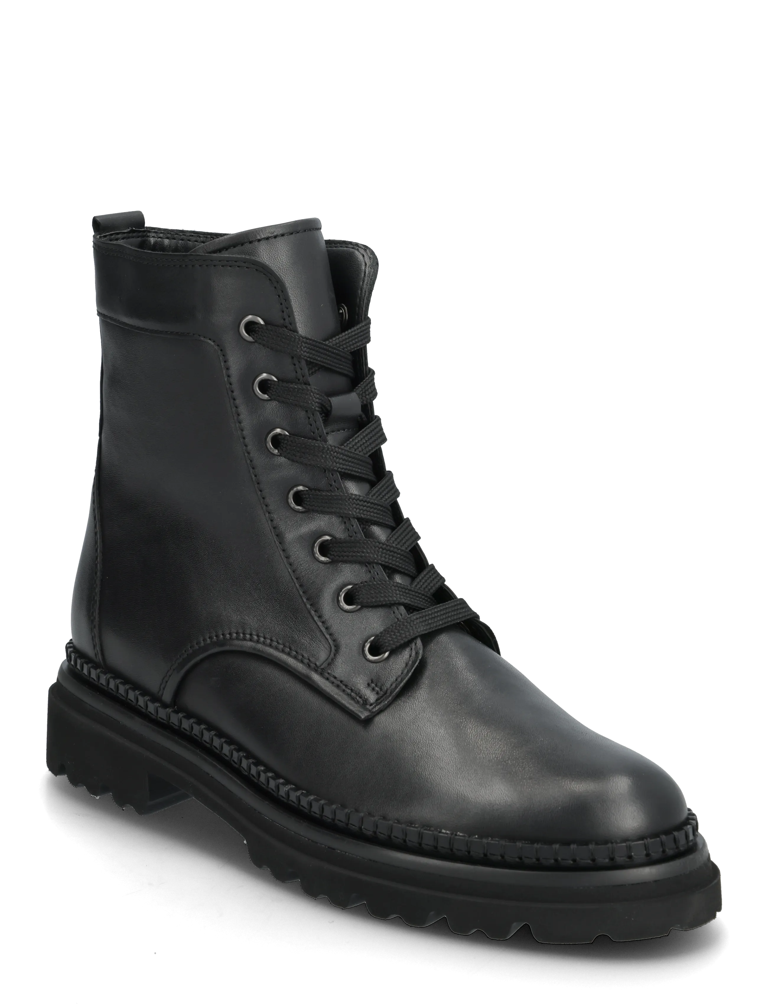 Laced ankle boot - BLACK