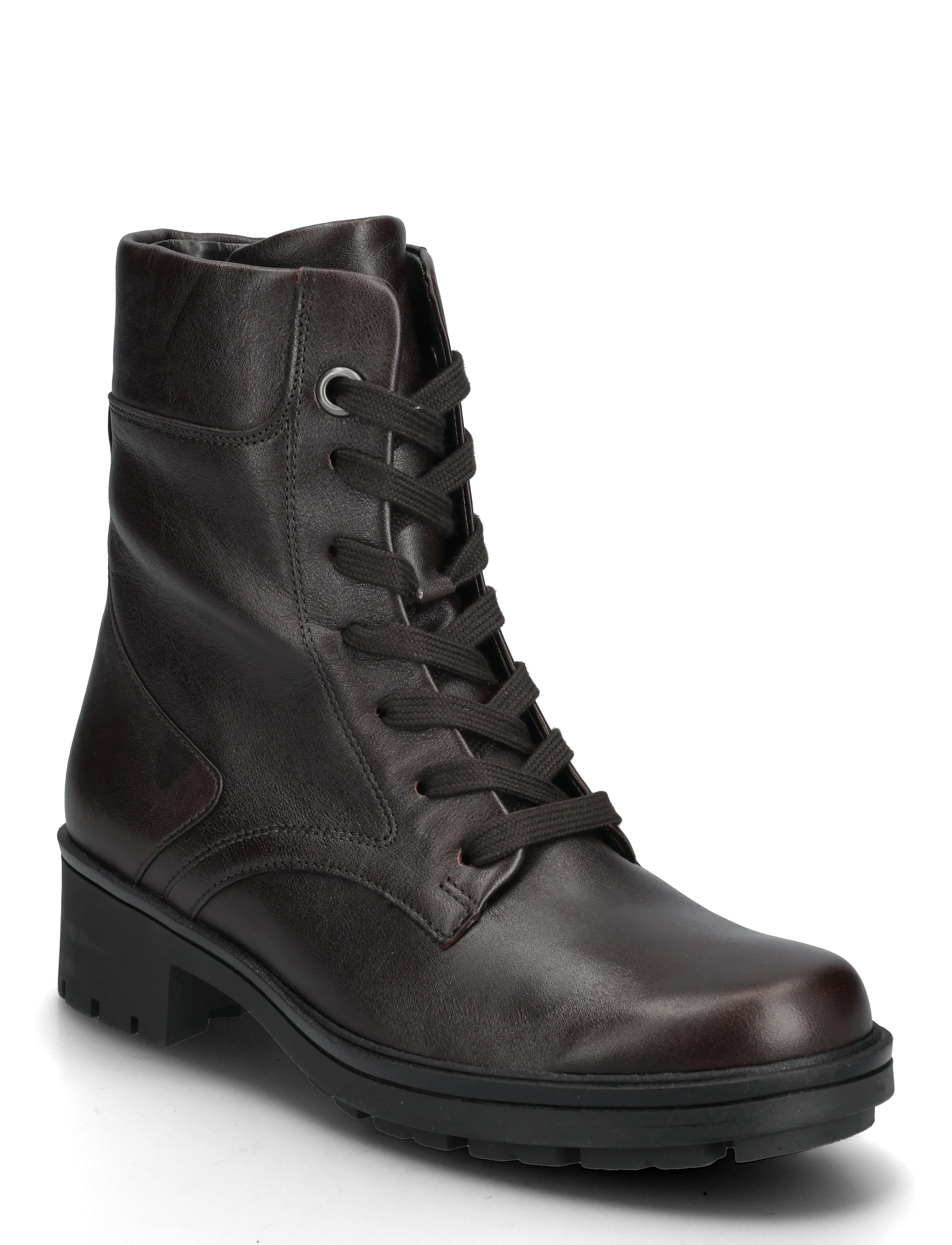 Laced ankle boot - DARK BROWN