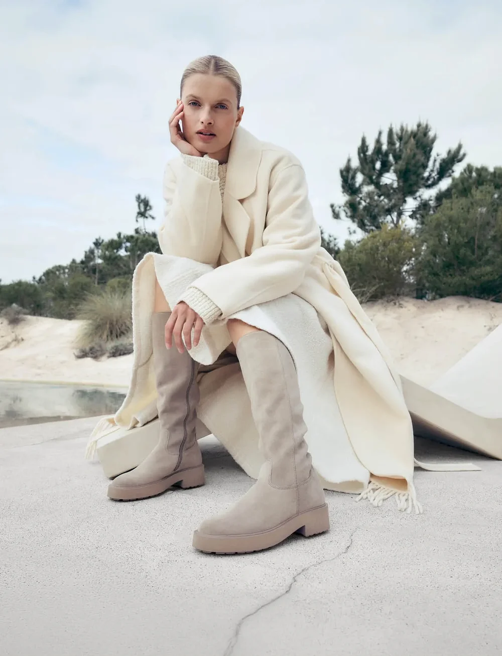 Gabor - Boot - knähöga stövlar - beige - 0