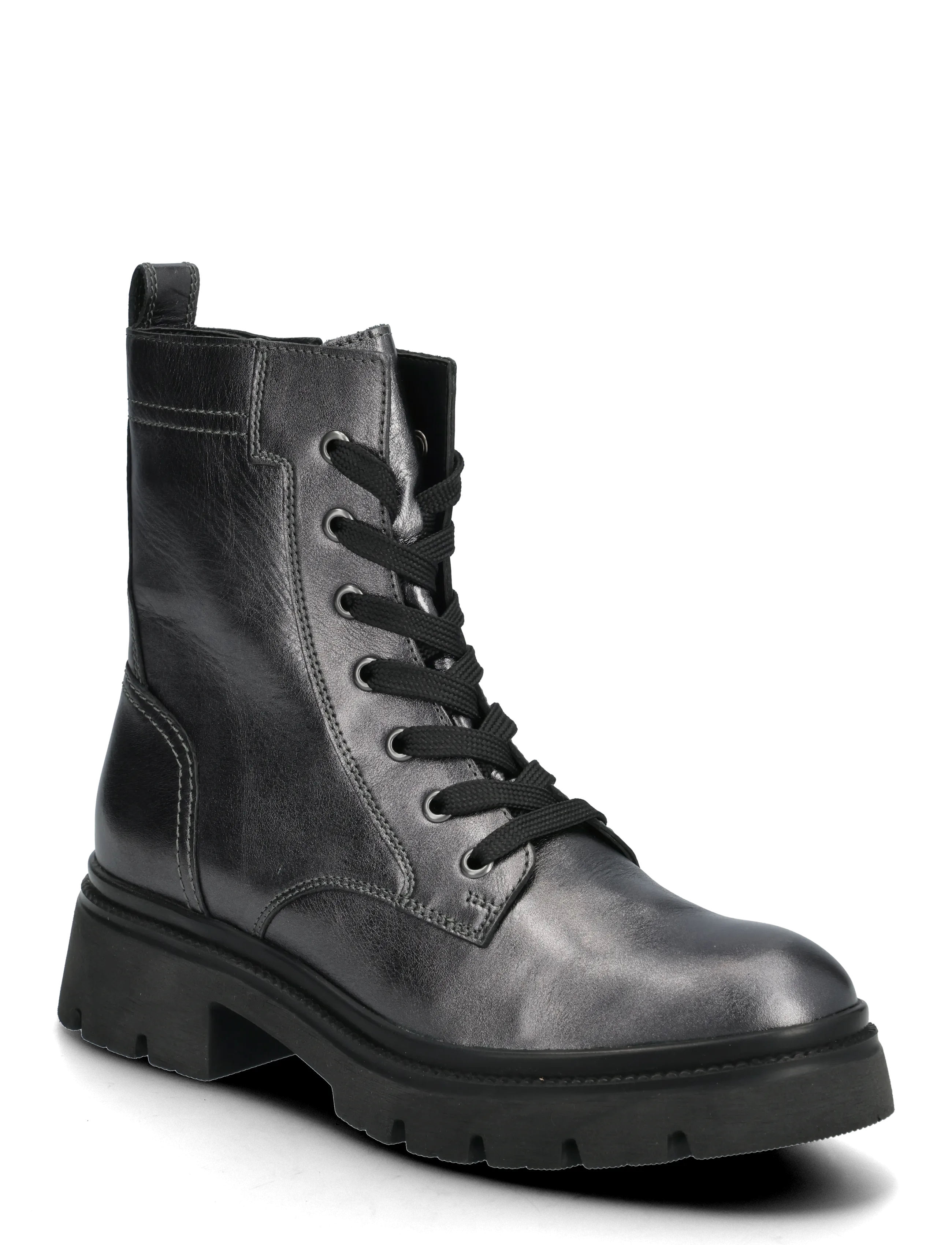 Laced ankle boot - DARK SILVER