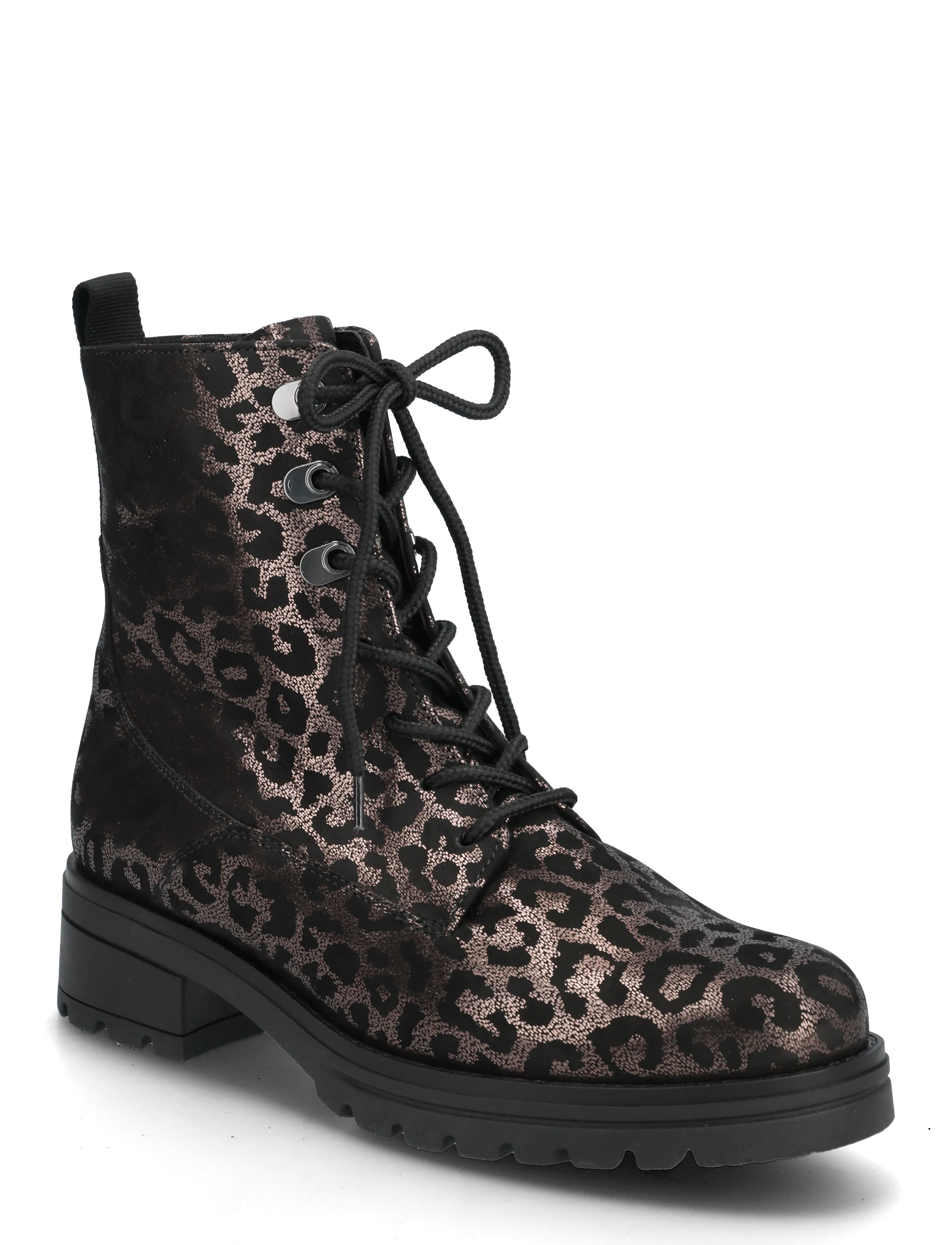 Laced ankle boot - SHINY LEOPARD