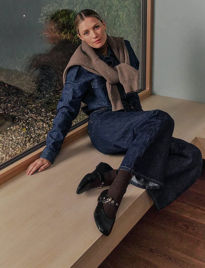 Gabor - Ankle-strap ballerina - special occasions - black - 0