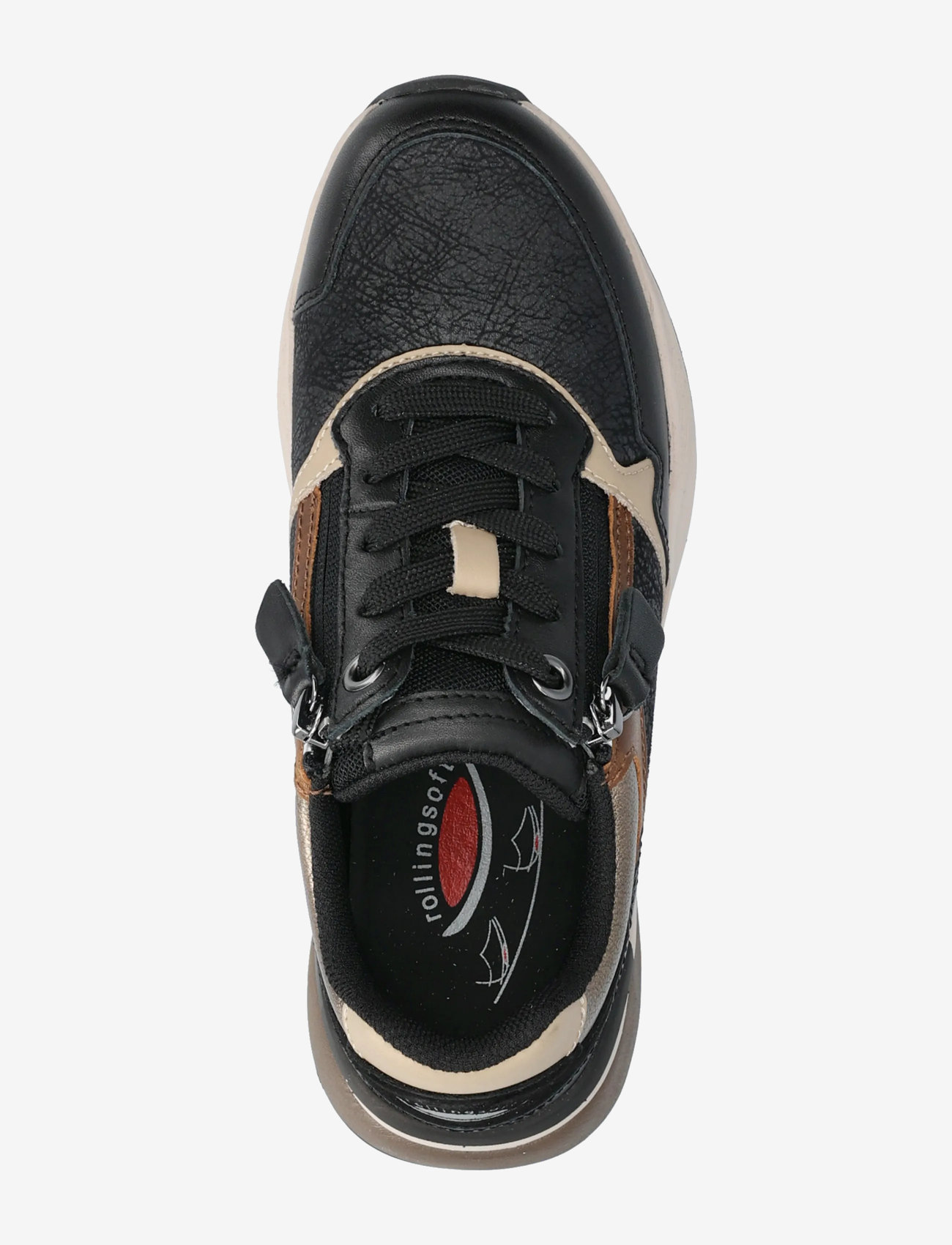 Gabor - rollingsoft sneaker, "hallux valgus" - lage sneakers - black, sand, cognac - 3