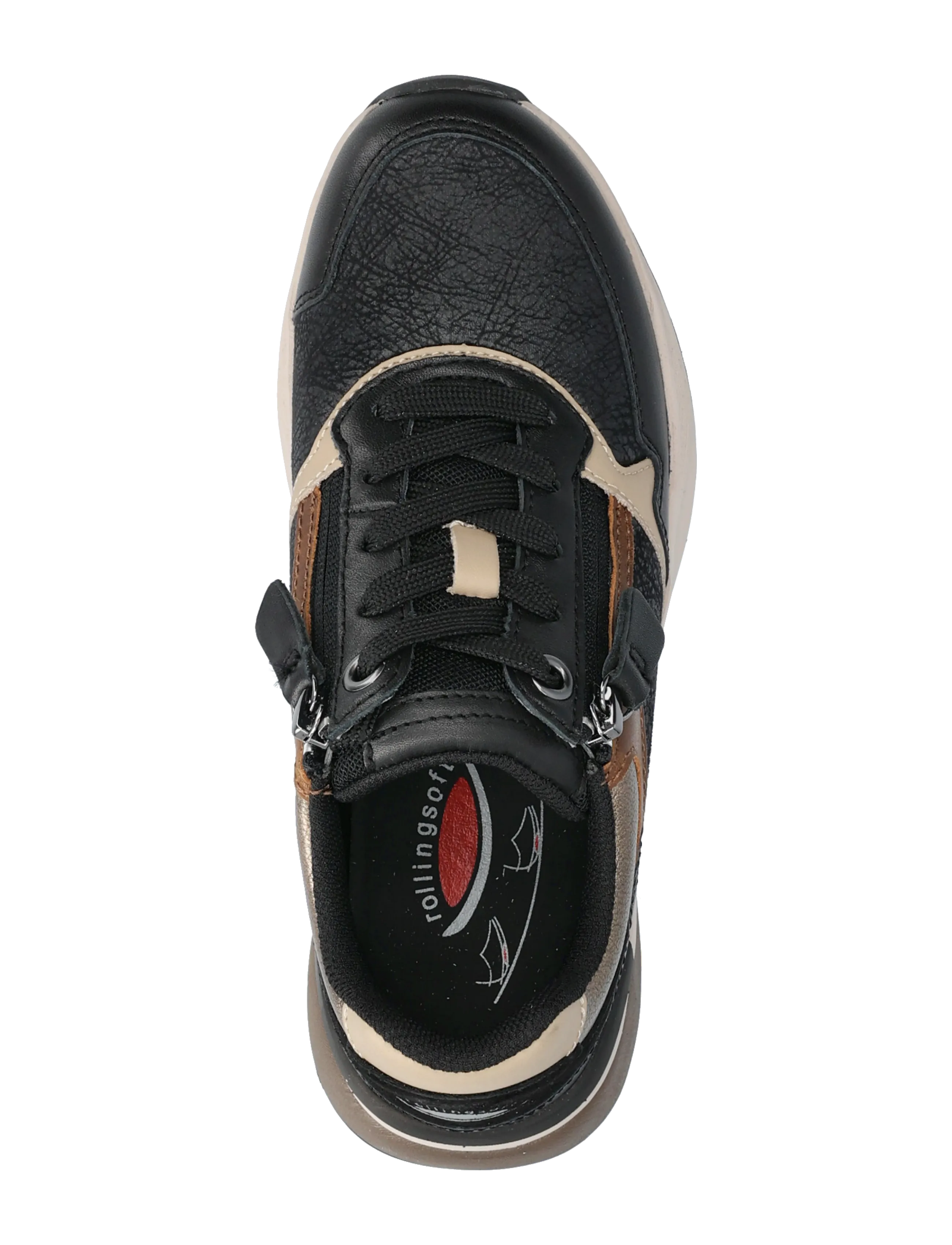 Gabor - rollingsoft sneaker, "hallux valgus" - damen - black, sand, cognac - 3