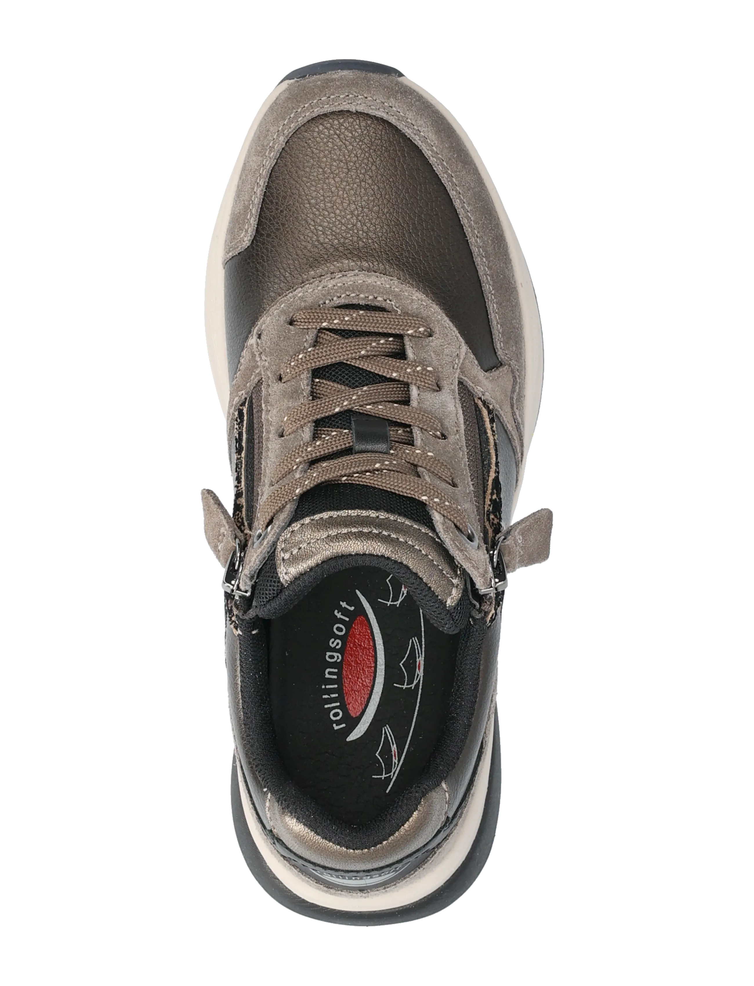Gabor - rollingsoft sneaker, "hallux valgus" - låga sneakers - multi taupe - 3