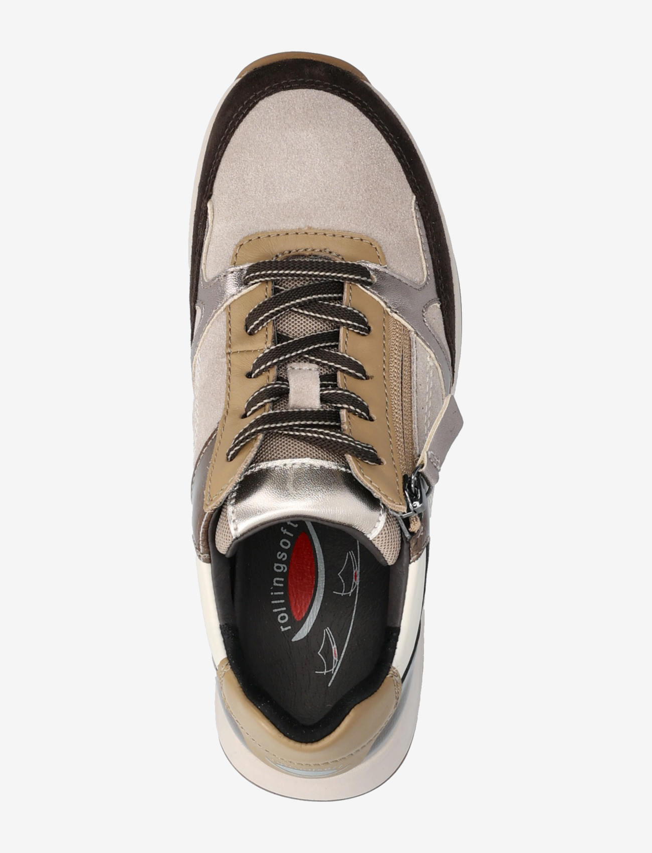 Gabor - rollingsoft sneaker - lave sneakers - dark brown, sand, camel - 3