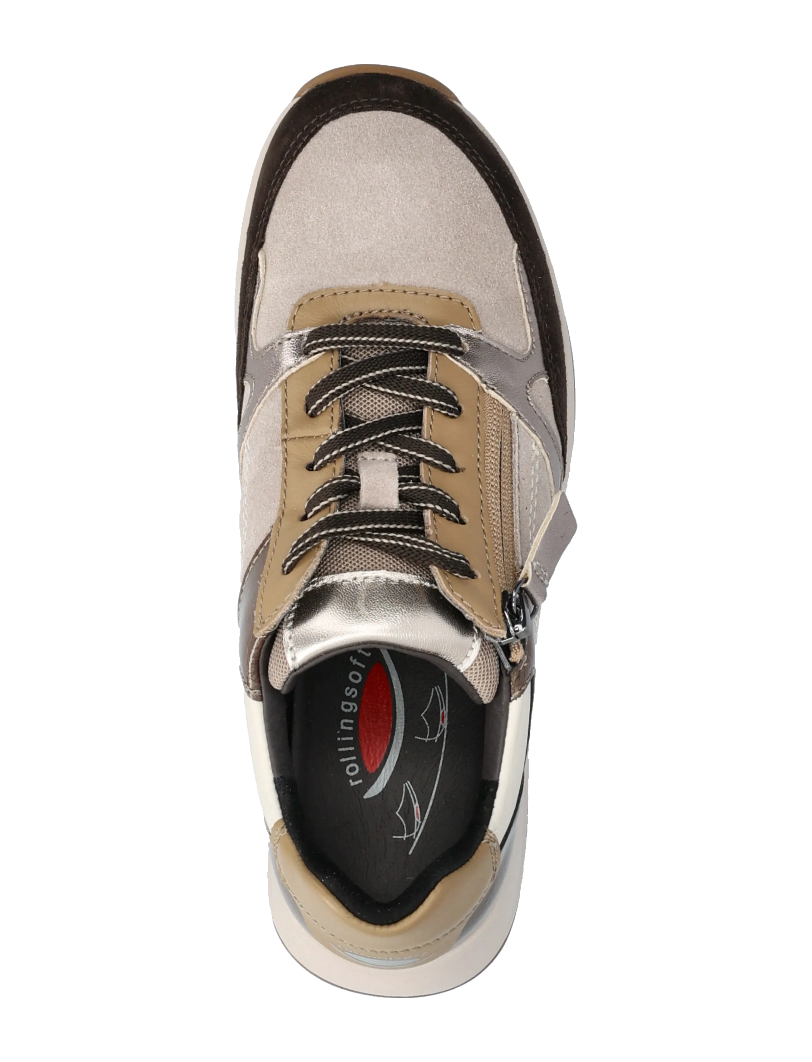 Gabor - rollingsoft sneaker - lave sneakers - dark brown, sand, camel - 3
