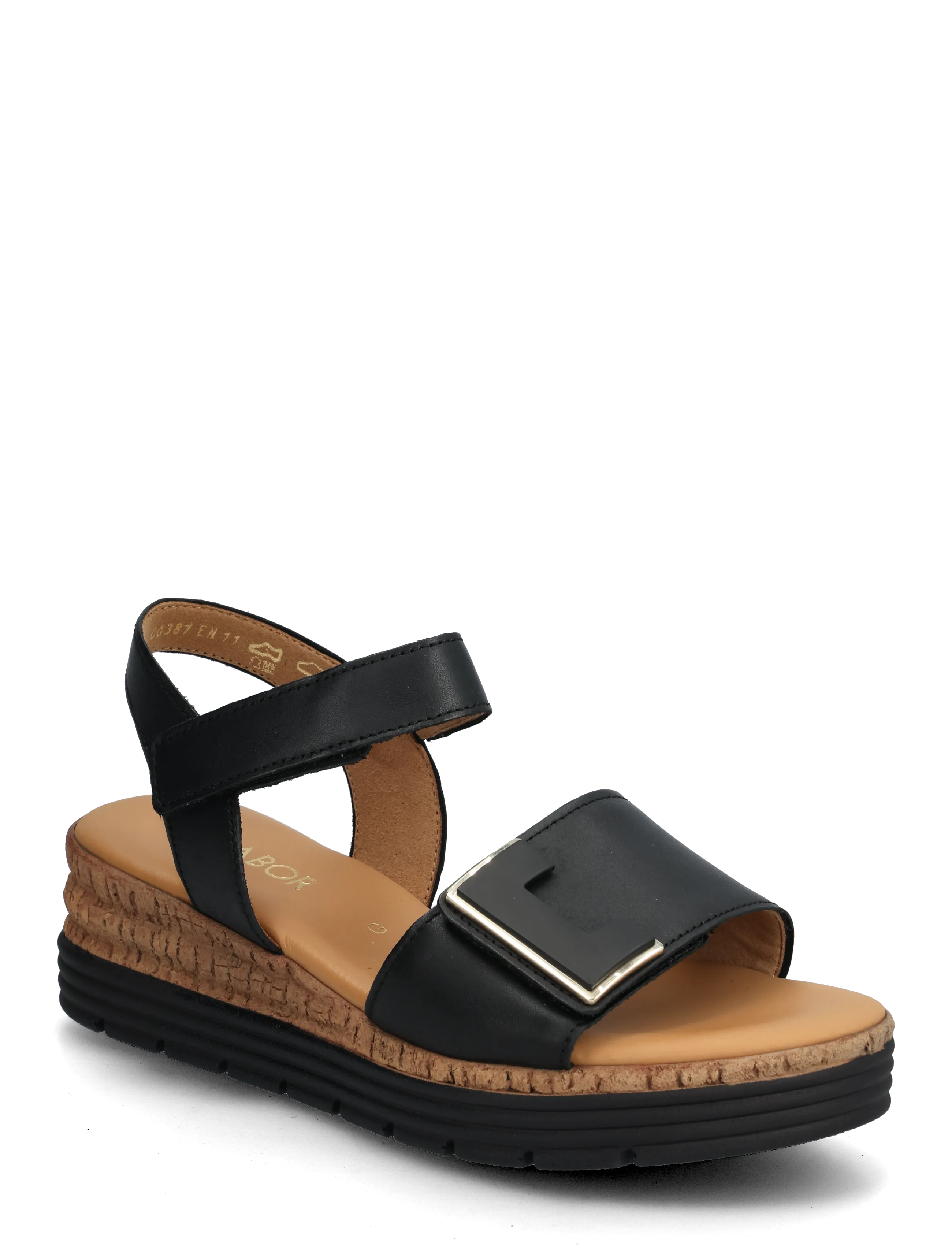 Gabor Wedge Sandal, 38.5, Heels, Schwarz - Wedges, Frauen