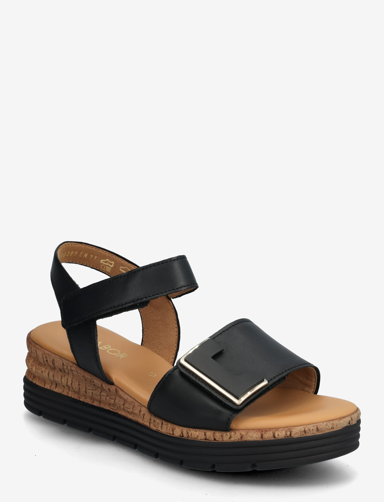 Gabor - Wedge sandal - lahtised kontsakingad - black - 0