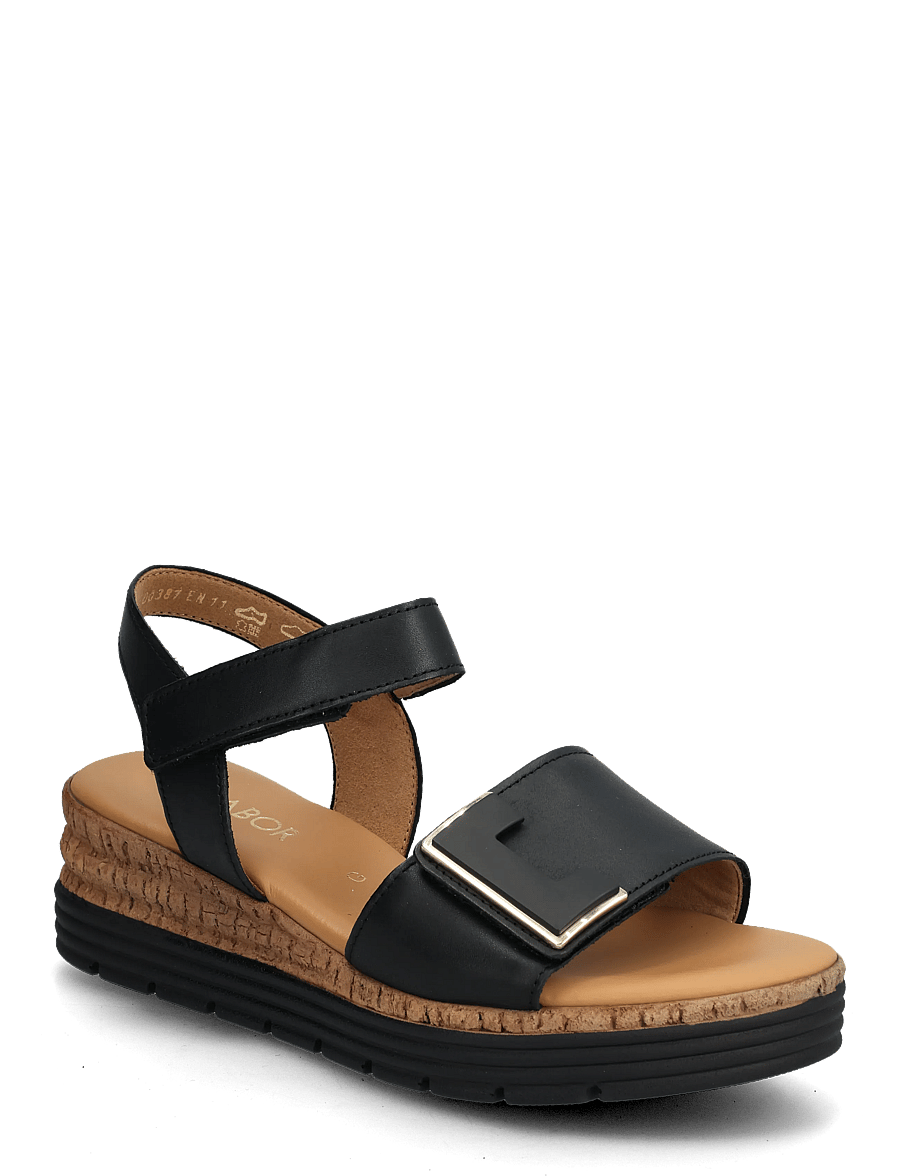 Gabor - Wedge sandal - sandaler med hæl - black - 0
