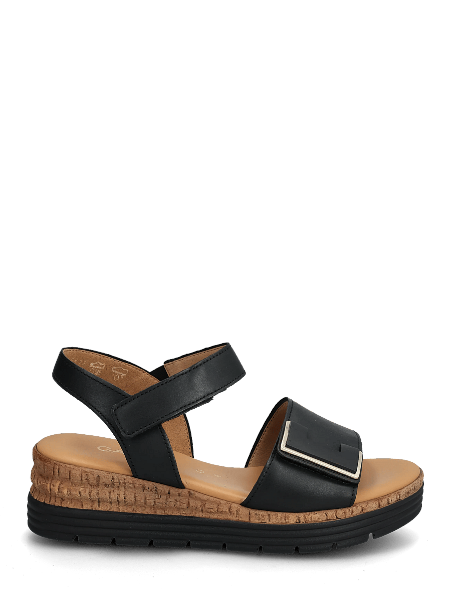 Gabor - Wedge sandal - sandaler med hæl - black - 1