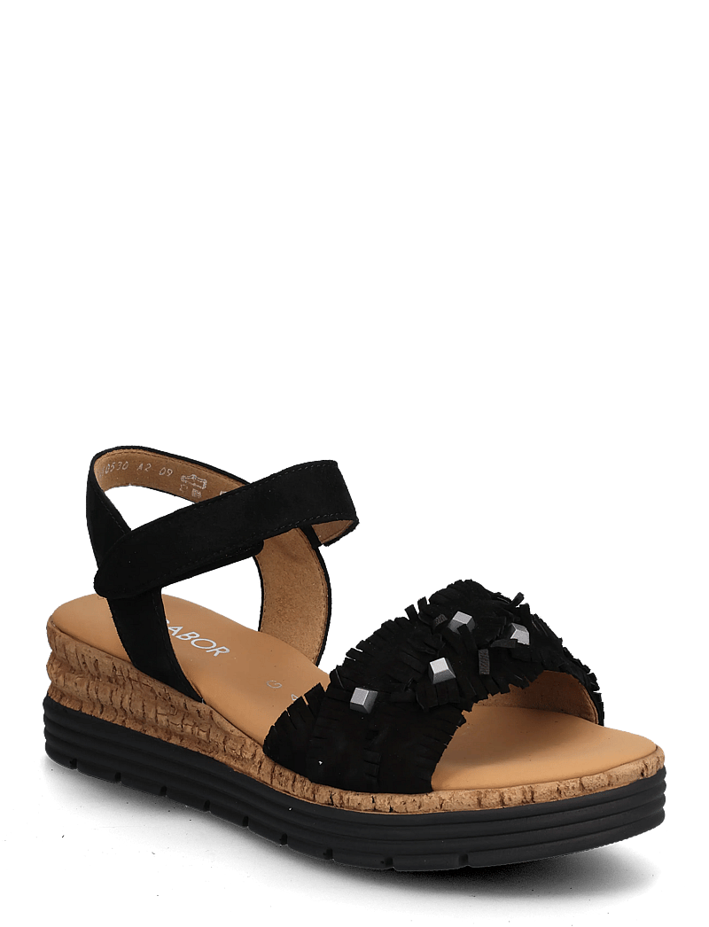 Gabor - Wedge sandal - plateau-sandalen - black - 0
