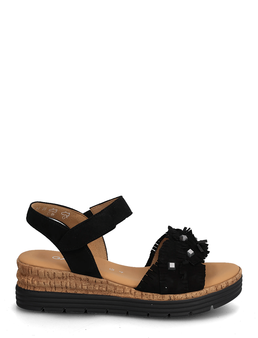 Gabor - Wedge sandal - plateau-sandalen - black - 1