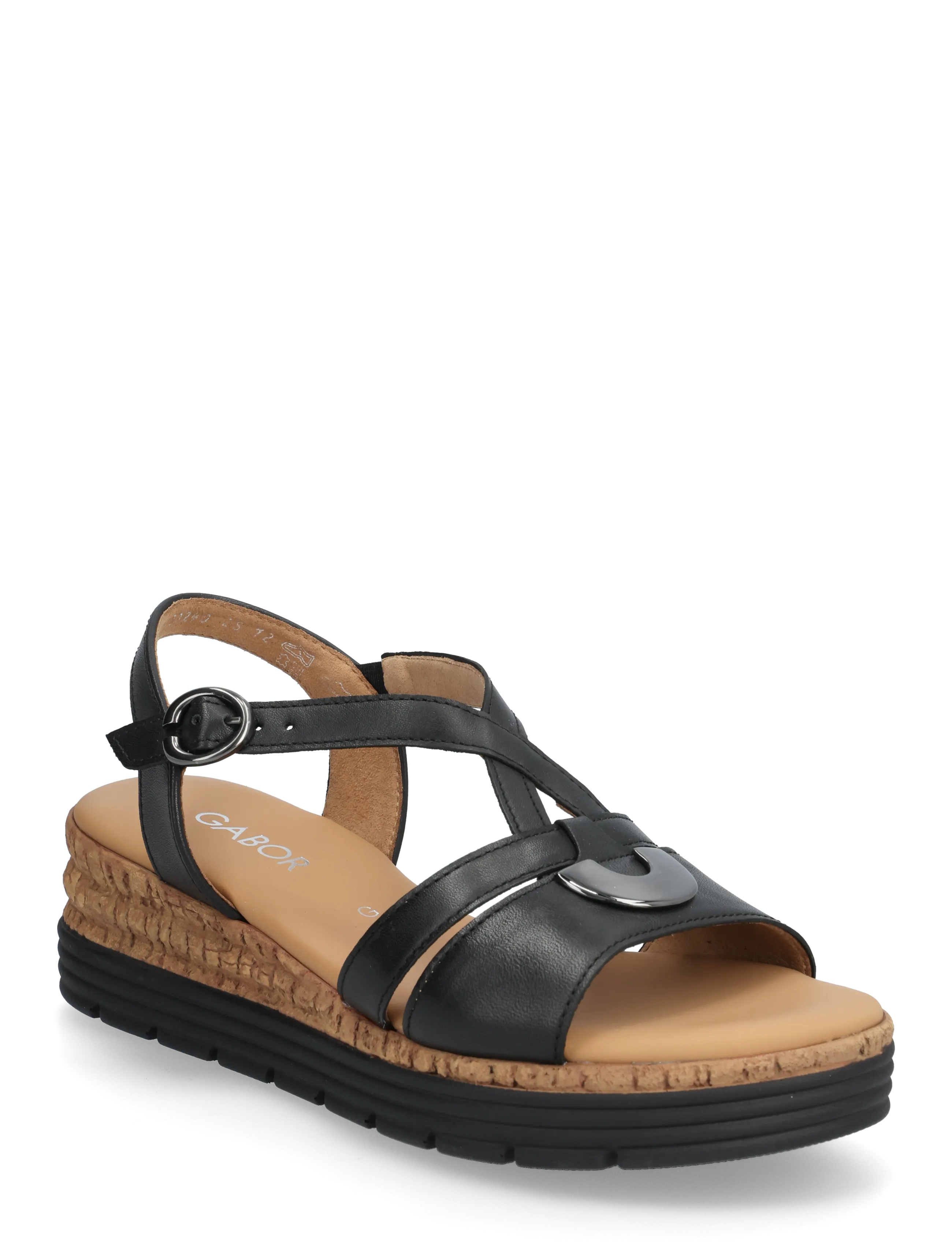 Gabor Wedge Sandal, 42, Heels, Schwarz - Wedges, Frauen