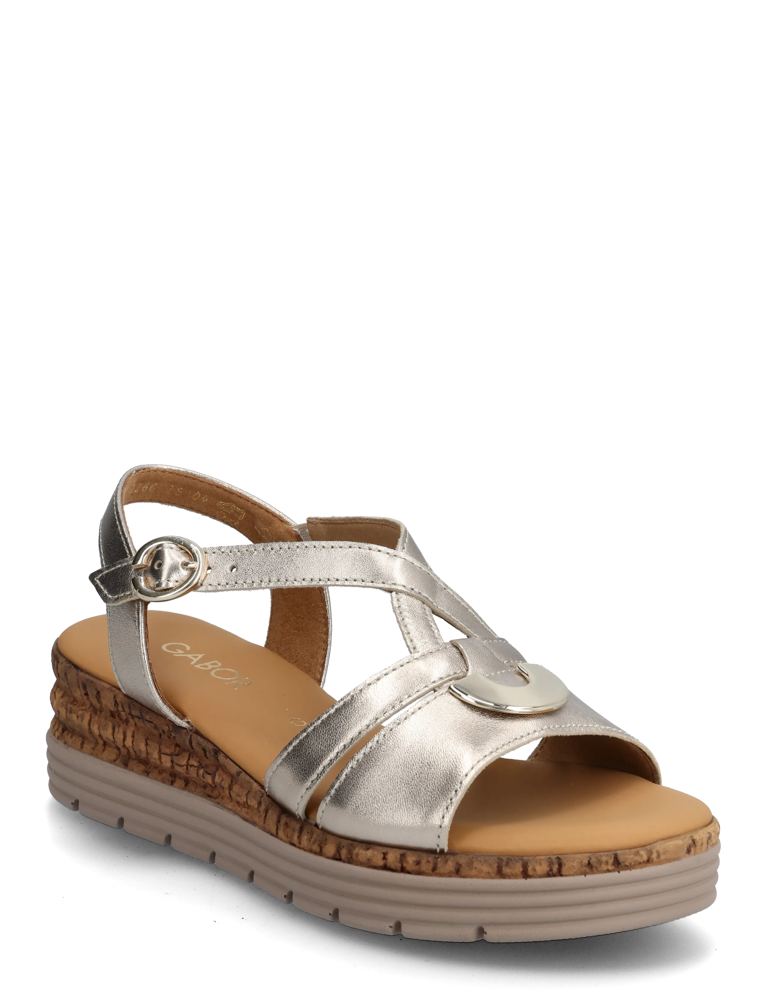 Gabor Wedge Sandal, 38.5, Heels, Gold - Wedges, Frauen