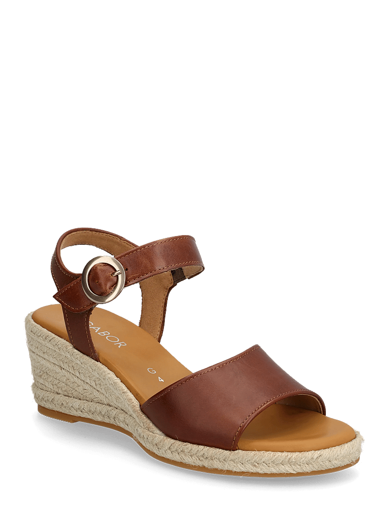 Gabor - Wedge sandal - espadrilles mit absatz - cognac - 0