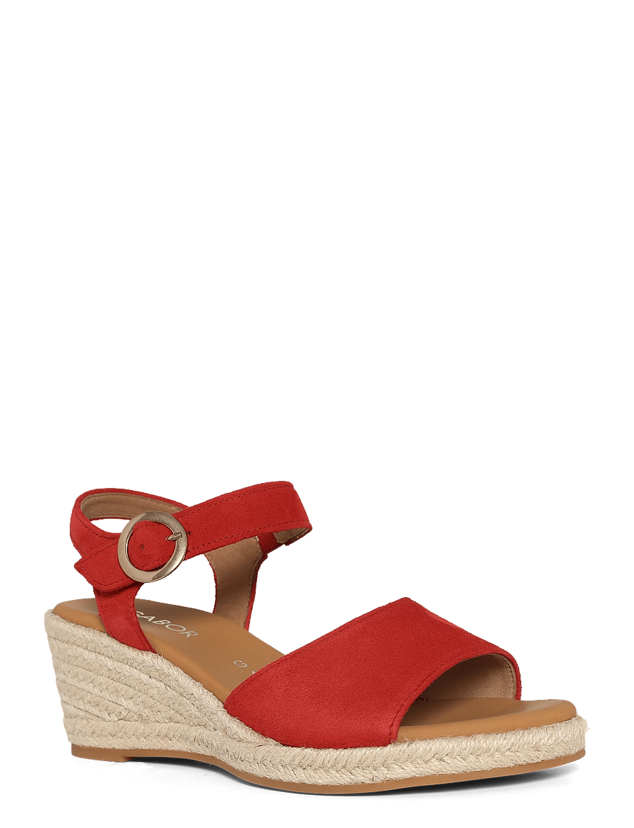 Gabor - Wedge sandal - espadrilles mit absatz - red - 0