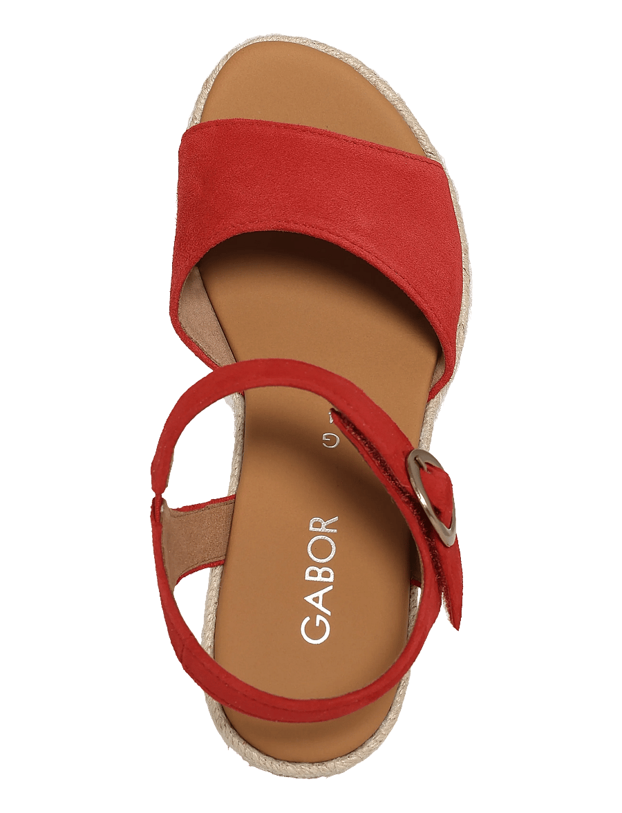 Gabor - Wedge sandal - espadrilles mit absatz - red - 3