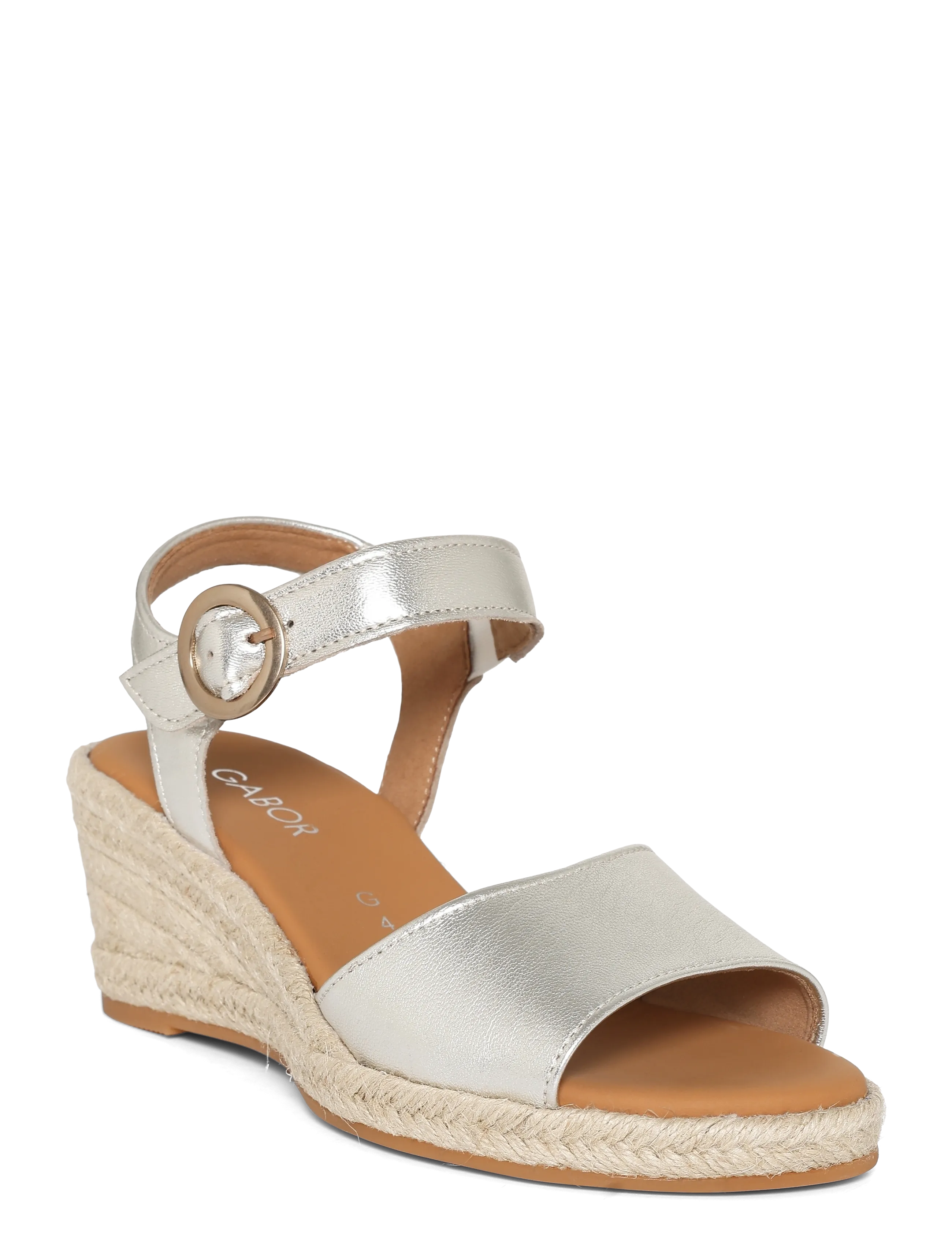 Gabor Wedge Sandal, 40.5, Heels, Gold - Wedges, Frauen