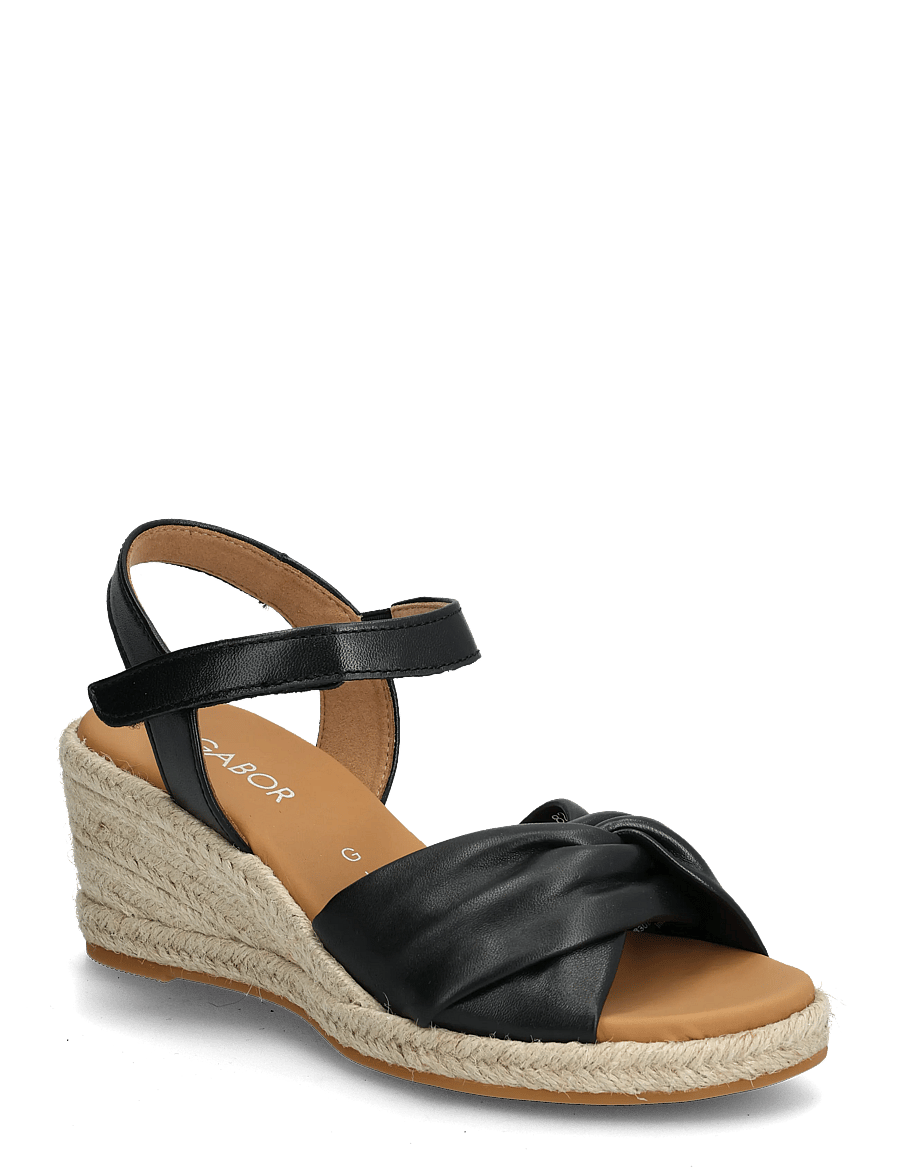 Gabor - Wedge sandal - espadrilles mit absatz - black - 0