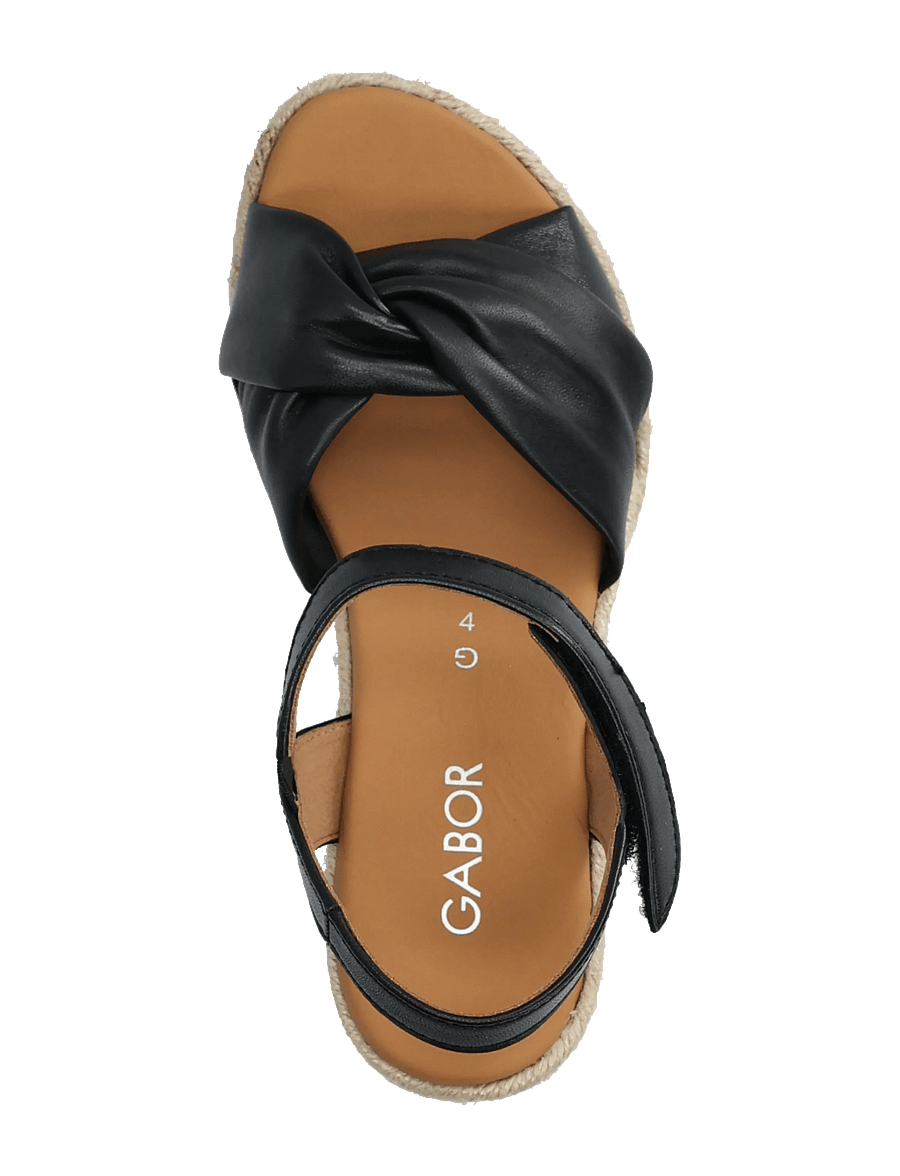 Gabor - Wedge sandal - espadrilles mit absatz - black - 3