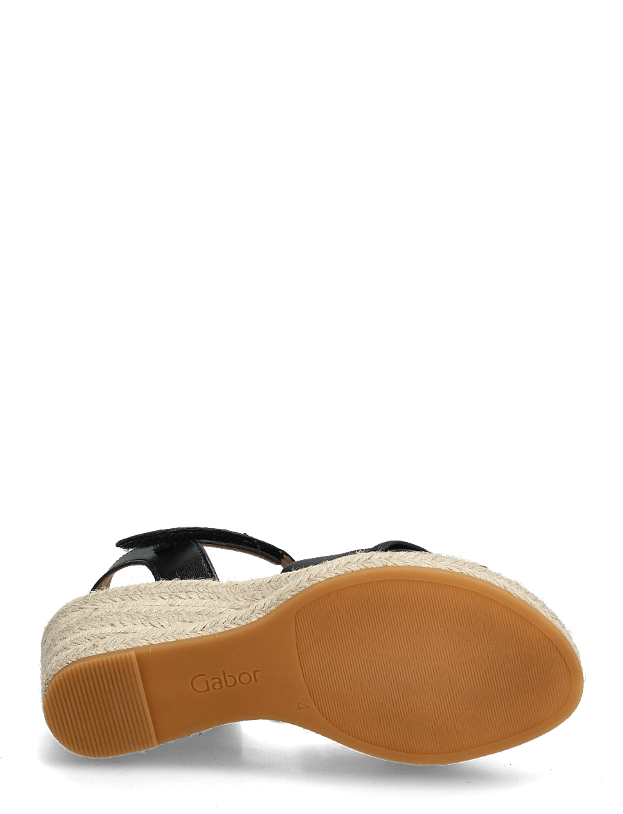 Gabor - Wedge sandal - espadrilles mit absatz - black - 4