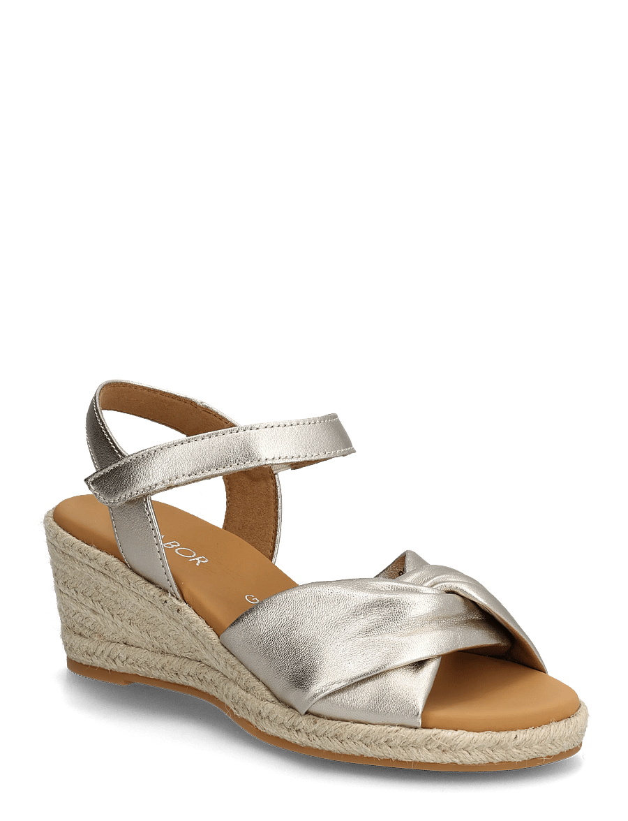 Gabor - Wedge sandal - espadrilles à talons - soft gold - 0