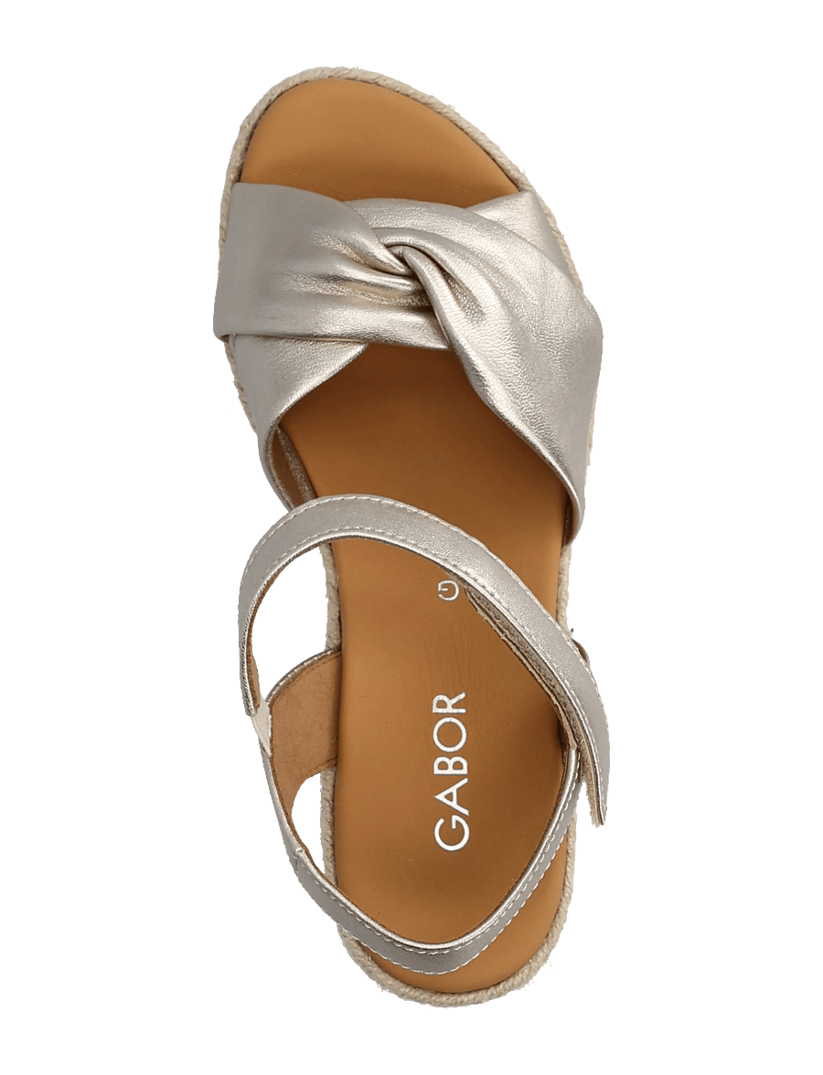 Gabor - Wedge sandal - espadrilles à talons - soft gold - 3